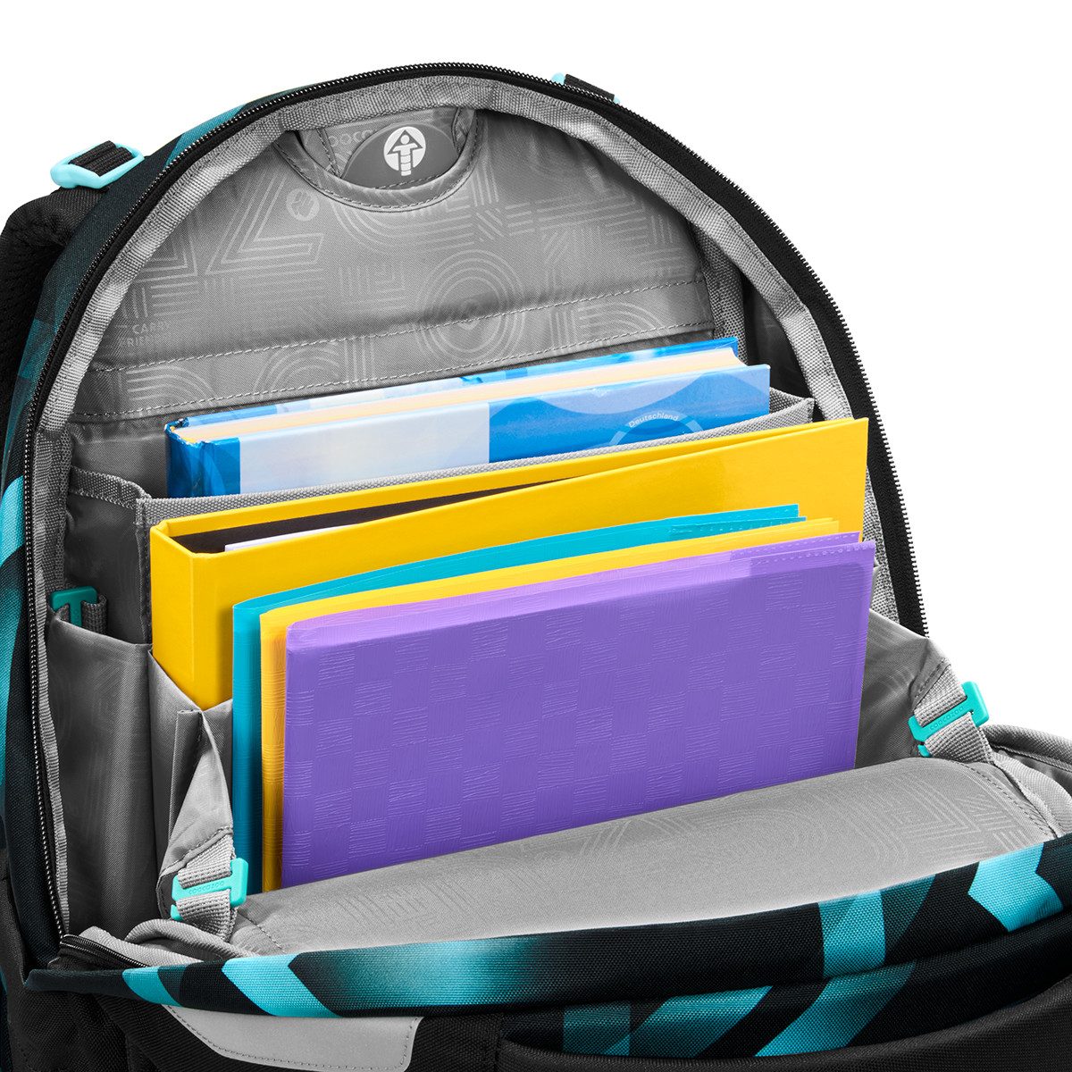 coocazoo Schulranzen Schulrucksack-Set PORTER, Laser Lights 3-teilig (3-teilig), ergonomisch, Körpergröße: 135 - 180 cm, Easy-Grow-System