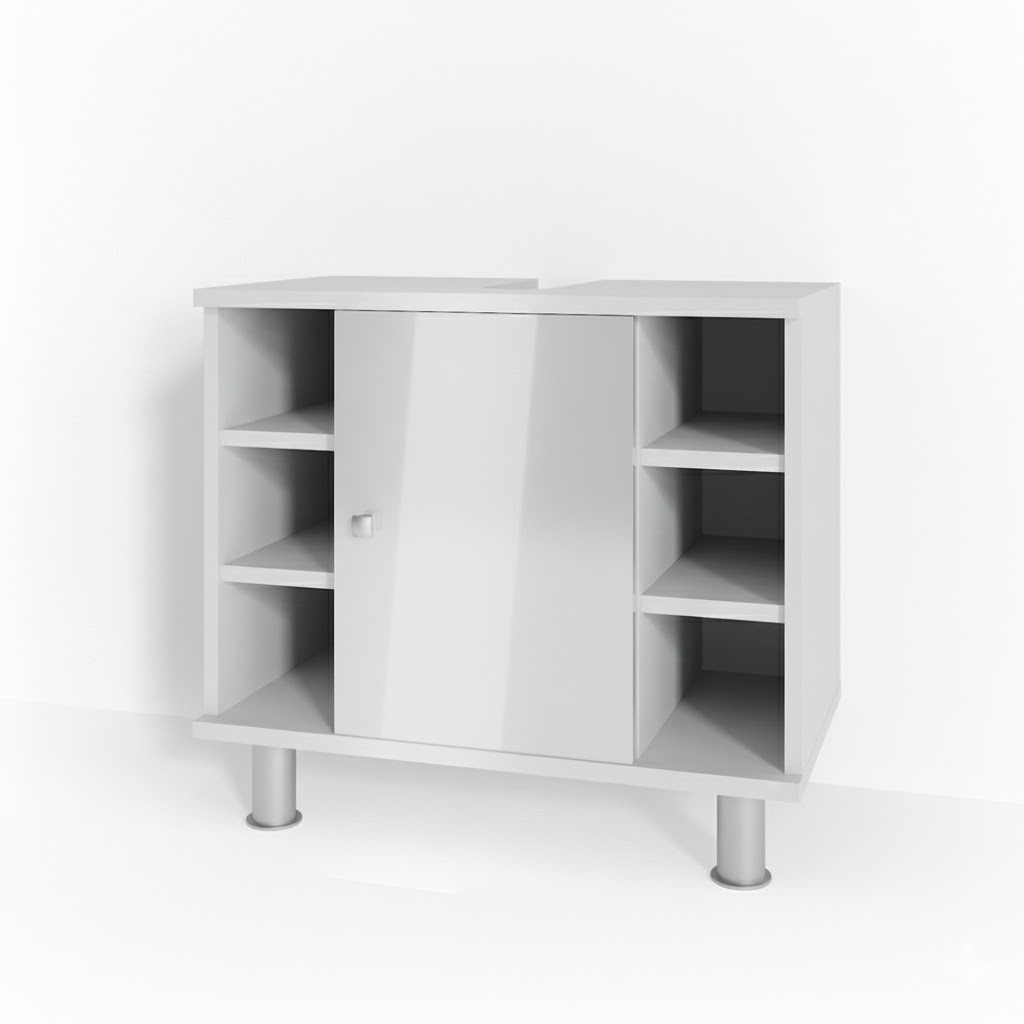 Vicco Waschbeckenunterschrank Fynn, Weiß Hochglanz, 60 x 54 cm (1-St)