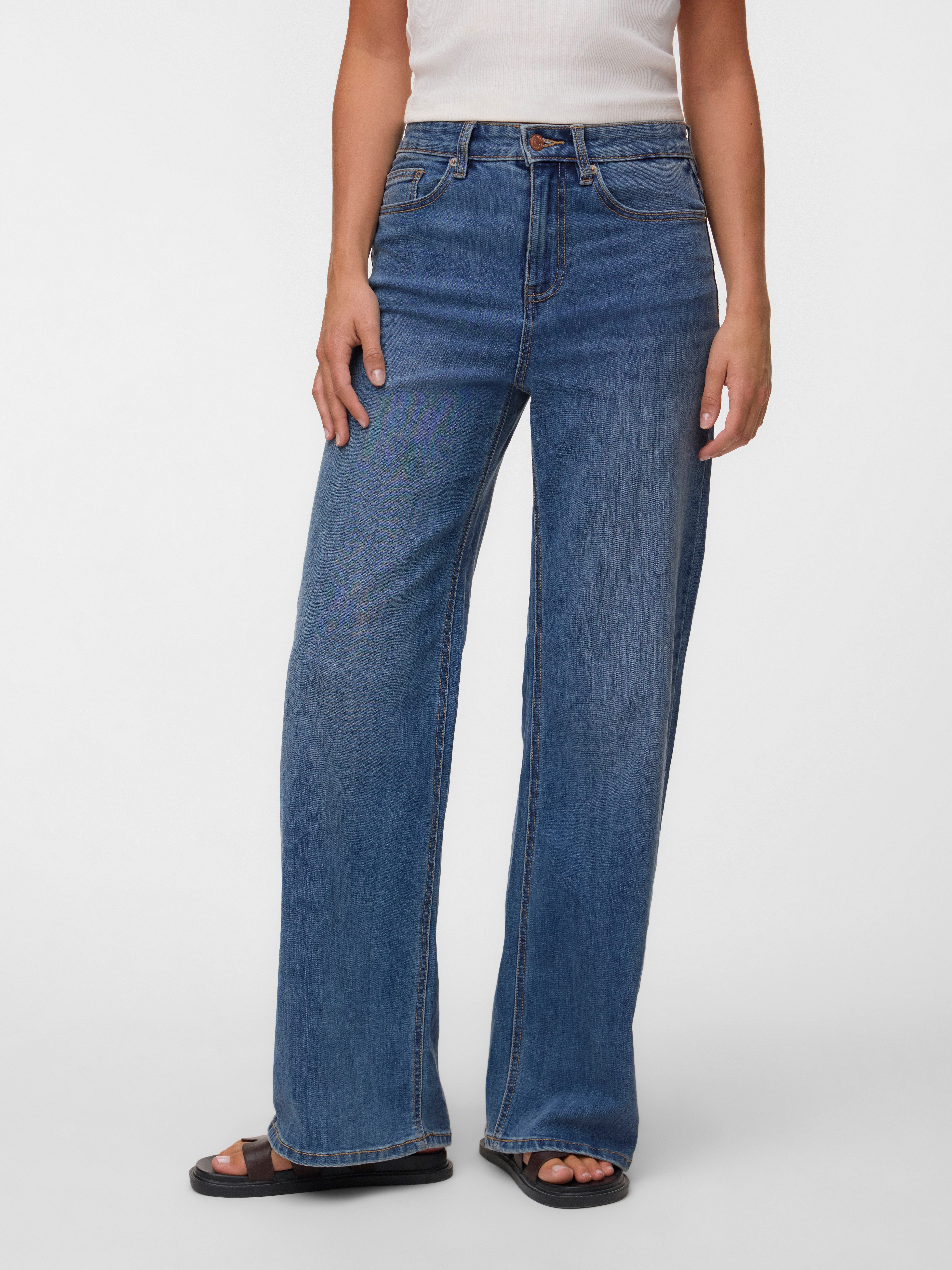 High-waist-Jeans VMOLIVIA STRETCH HR WIDE JNS LI3182 NOOS