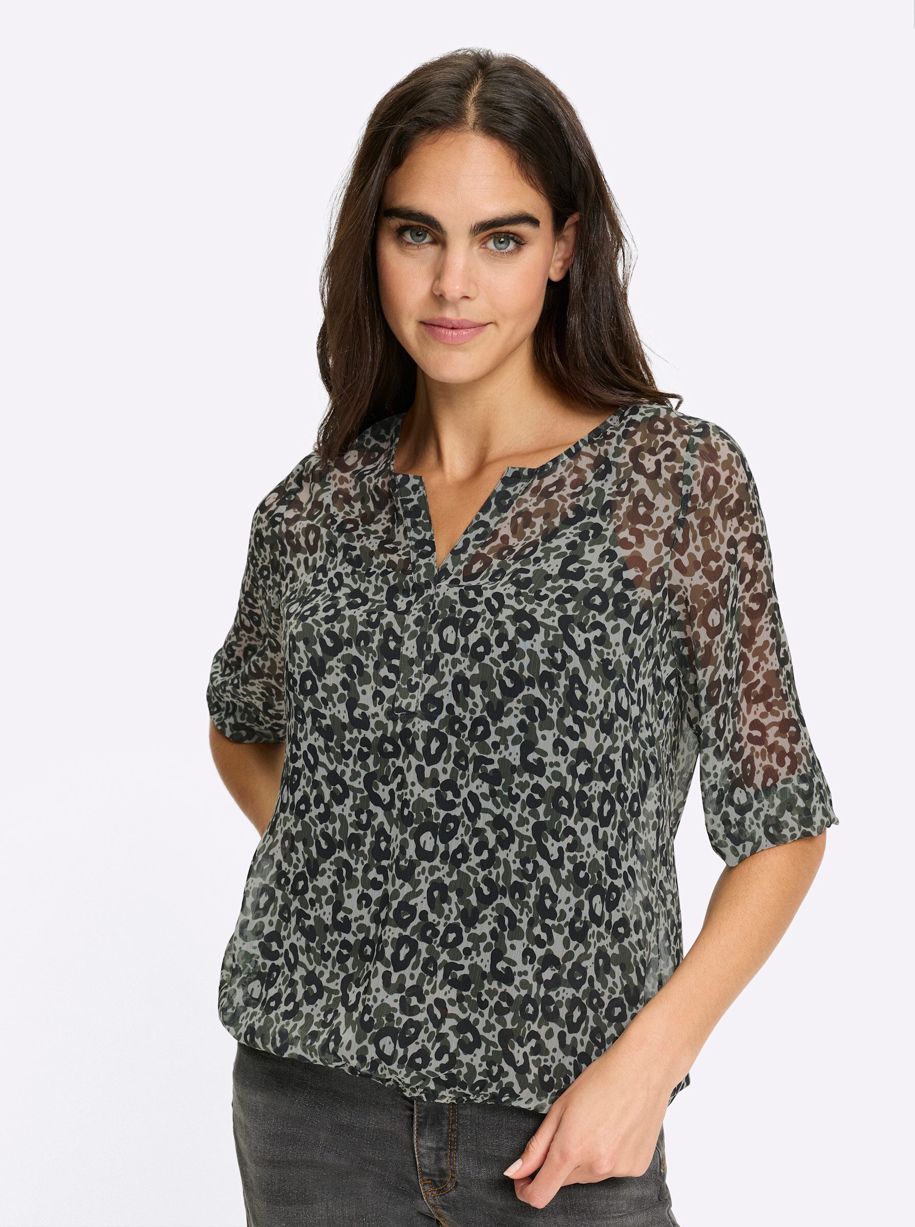 heine Klassische Bluse Druckbluse . günstig online kaufen