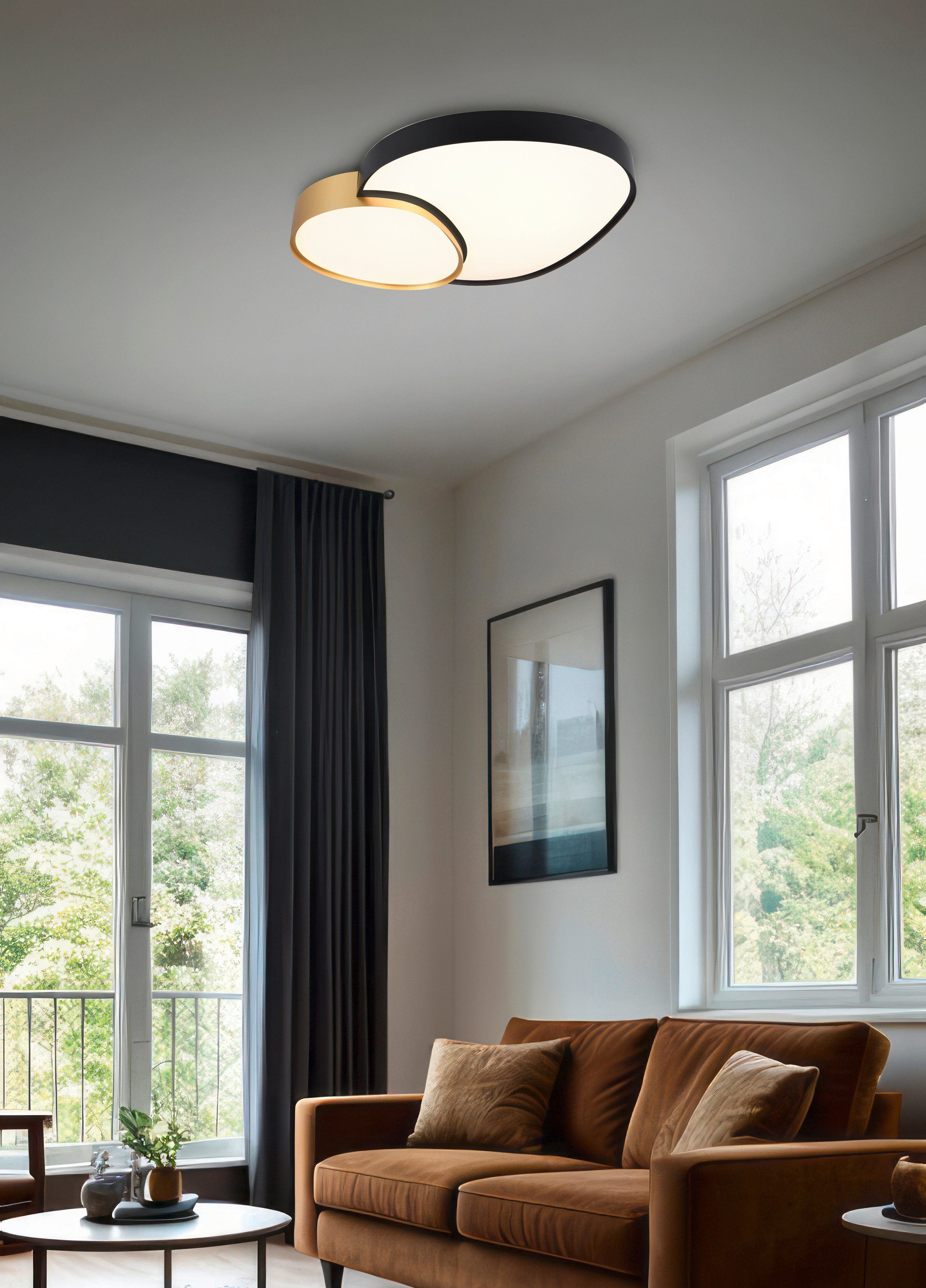 TRIO Leuchten LED Deckenleuchte RISE, LED Deckenlampe 45W 5300 Lumen warmwe günstig online kaufen