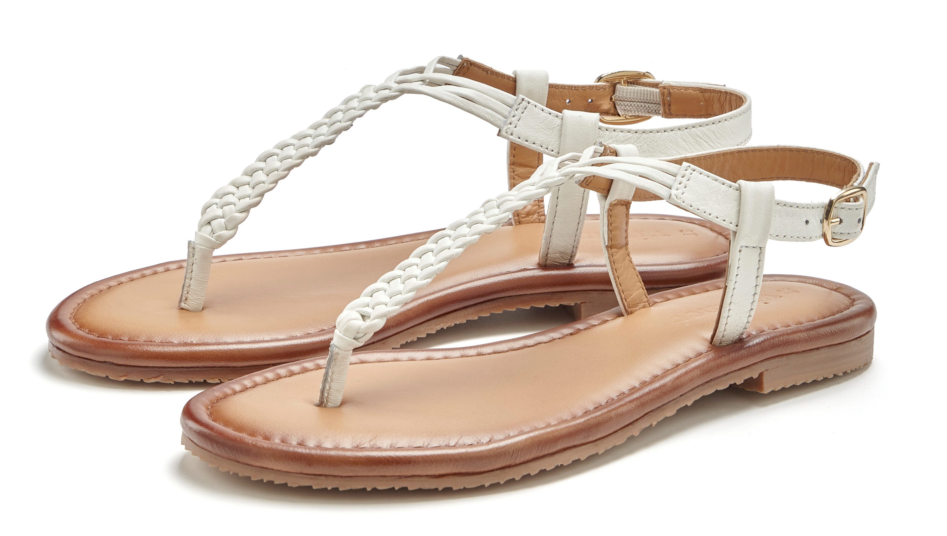 Vivance by Lascana Sandalette, Sommerschuh, Sandale, Ledersandale, Zehentrenner NEU aus Leder mit Flecht-Optik