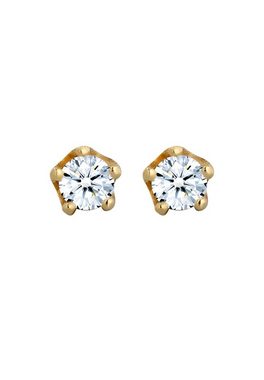 Elli DIAMONDS Paar Ohrstecker Klassisch Elegant Diamant (0.22 ct) 585 Gelbgold