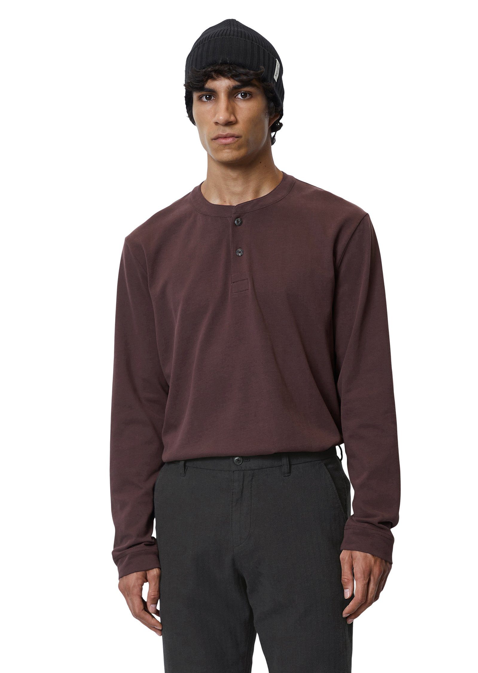 Marc O'Polo Langarmshirt aus softem Heavy-Jersey lila