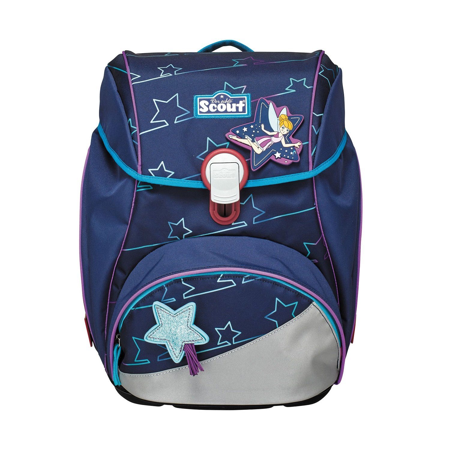 Scout Schulranzen ALPHA Blue Star Schulranzen-Set 5-tlg. (5-teilig), Ergonomisch, 1.-4. Klasse