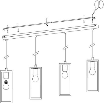 EGLO Pendelleuchte LITTLETON, ohne Leuchtmittel, Hängeleuchte, Hängelampe