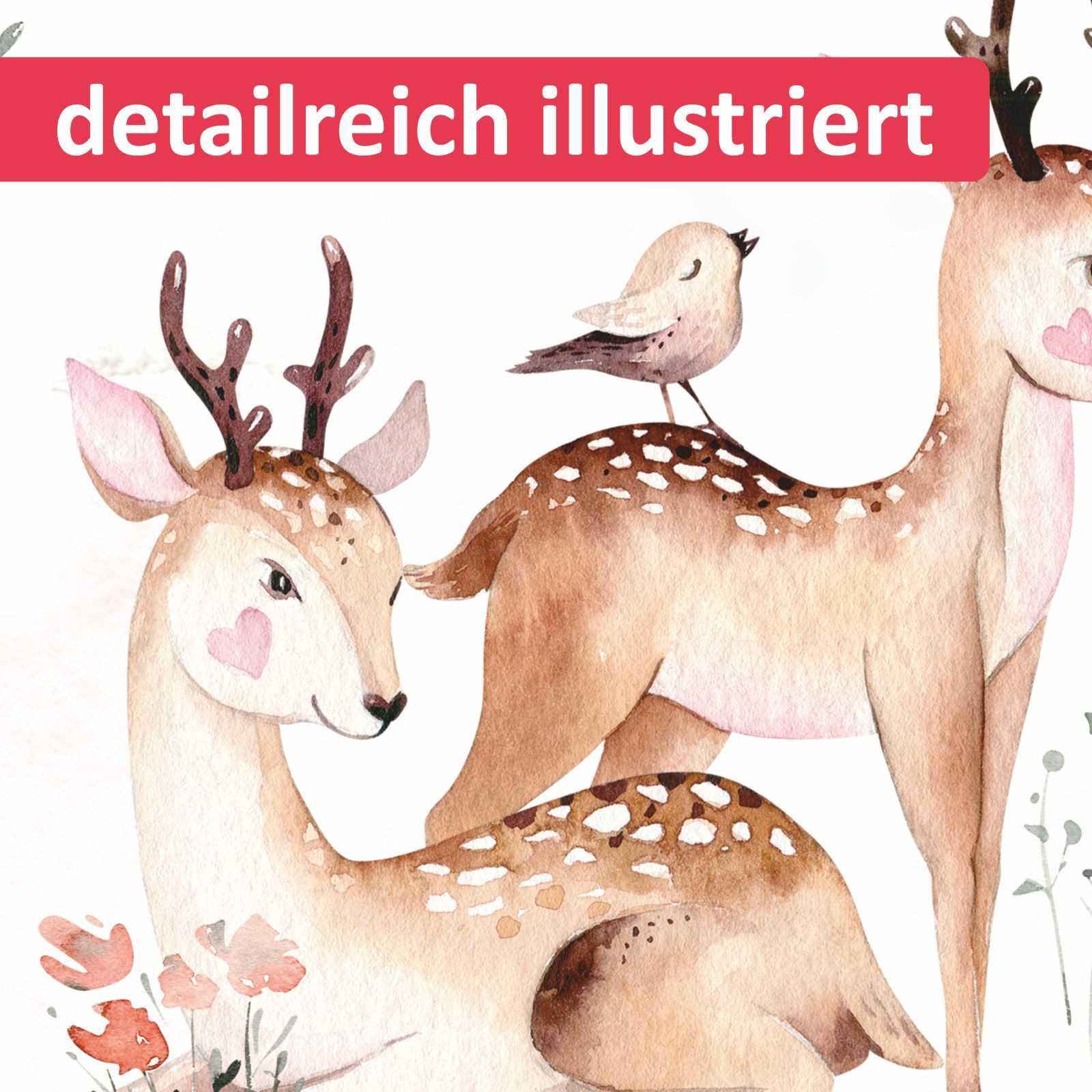 nikima Platzset stabiles Vinyl Tischset Rehe, günstig online kaufen