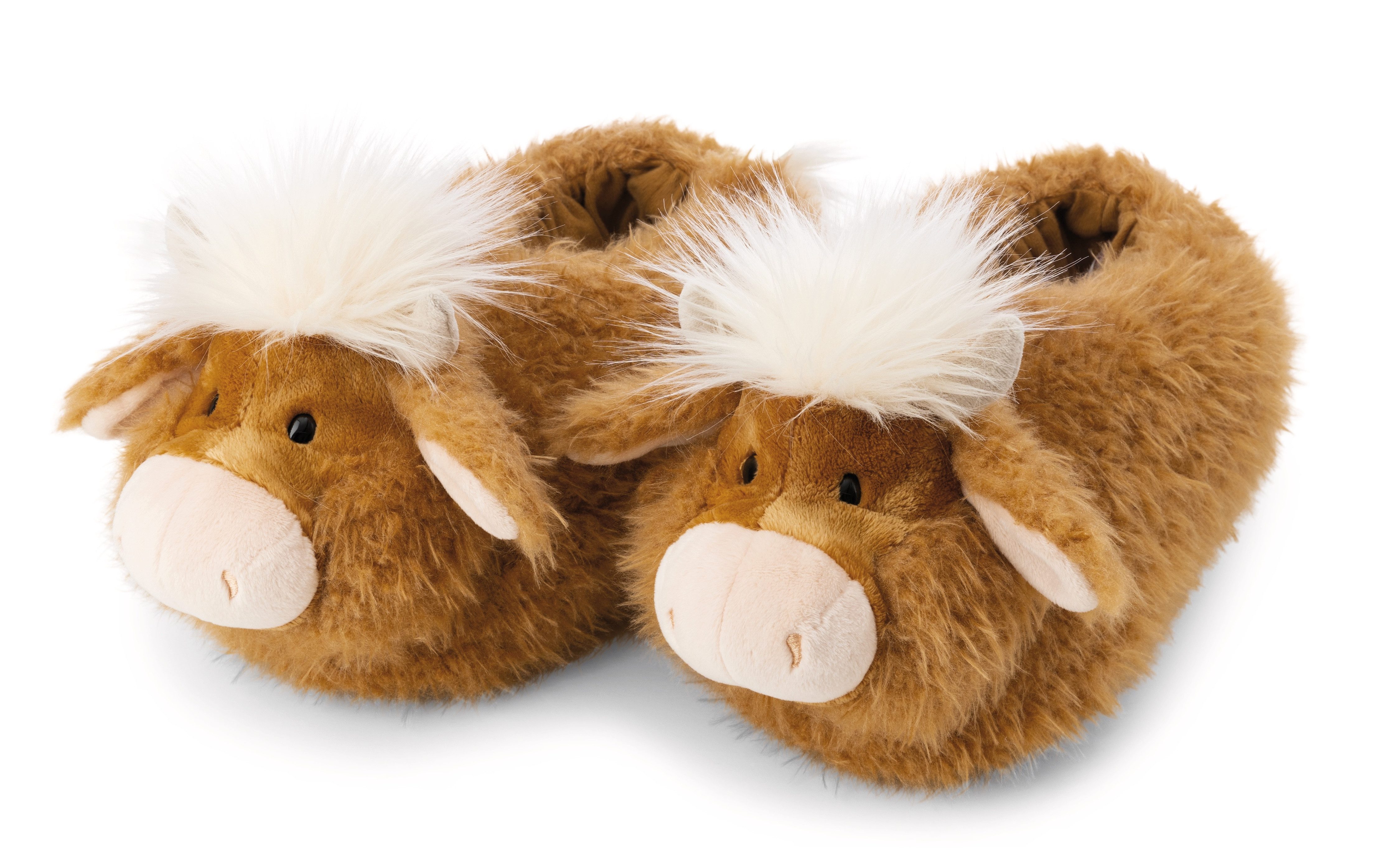 Nici Nici Green Hochlandrind Mc Mooray Plüsch Hausschuhe Hausschuh mit Textilfutter