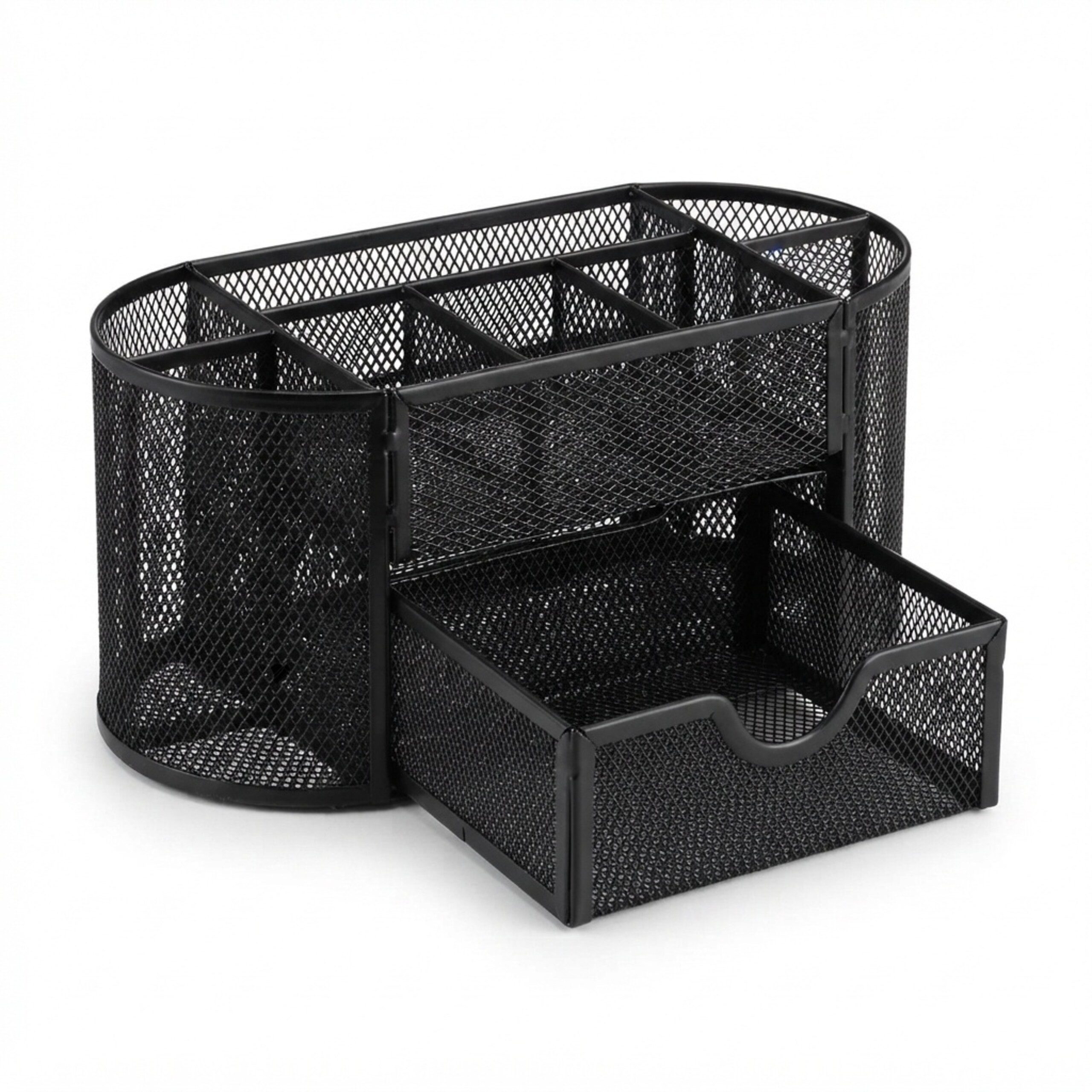 relaxdays Organizer Schreibtischorganizer mit Stifthaltern (1 St), schwarz – Bild 5 von 5