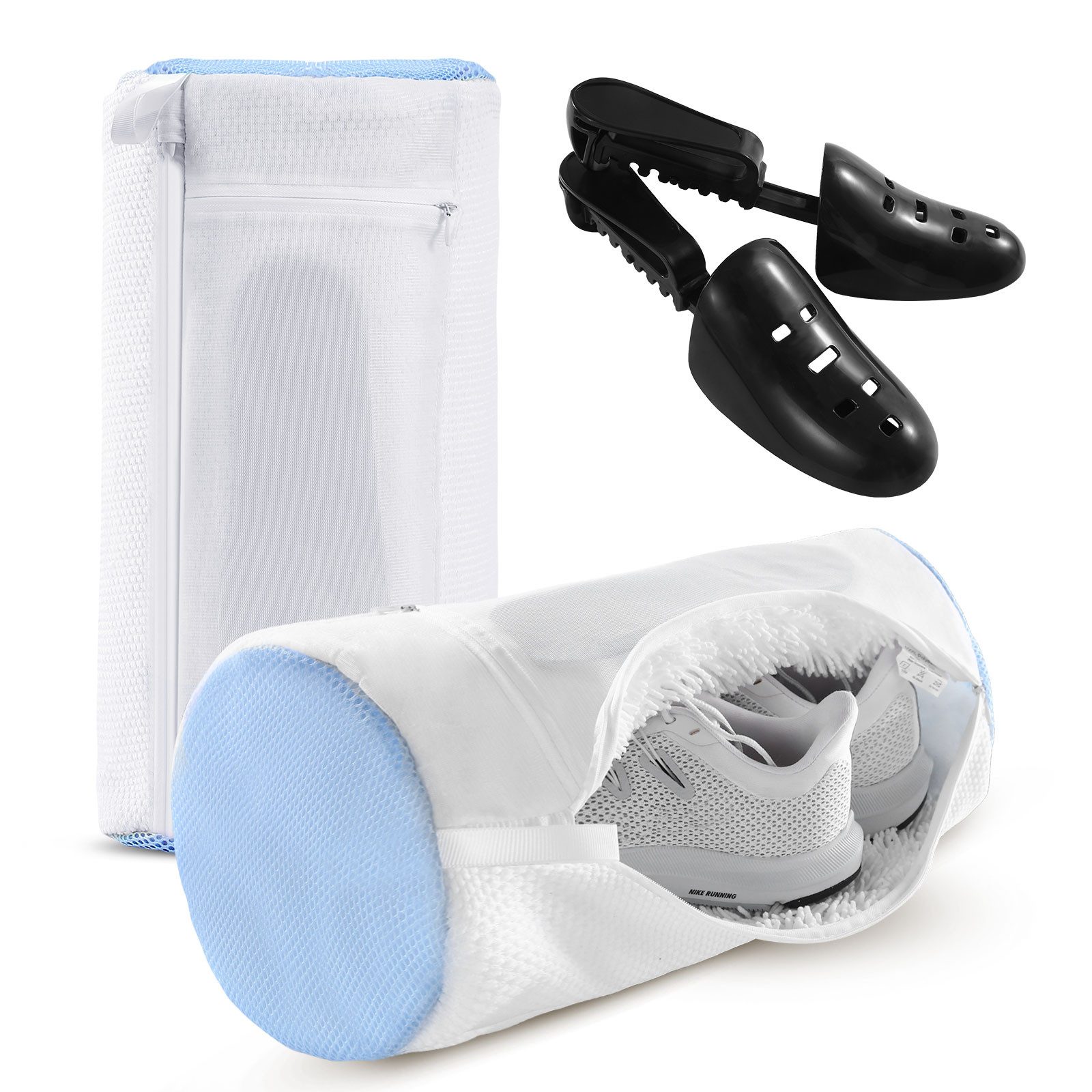 Elegear Wäschenetz Schuhwaschbeutel Waschmaschine, Schuhe Waschbeutel, Schuhe Wäschesack,(1-St), Schuhwaschbeutel und Schuhspanner mit Reißverschluss, Rundum-Reinigung