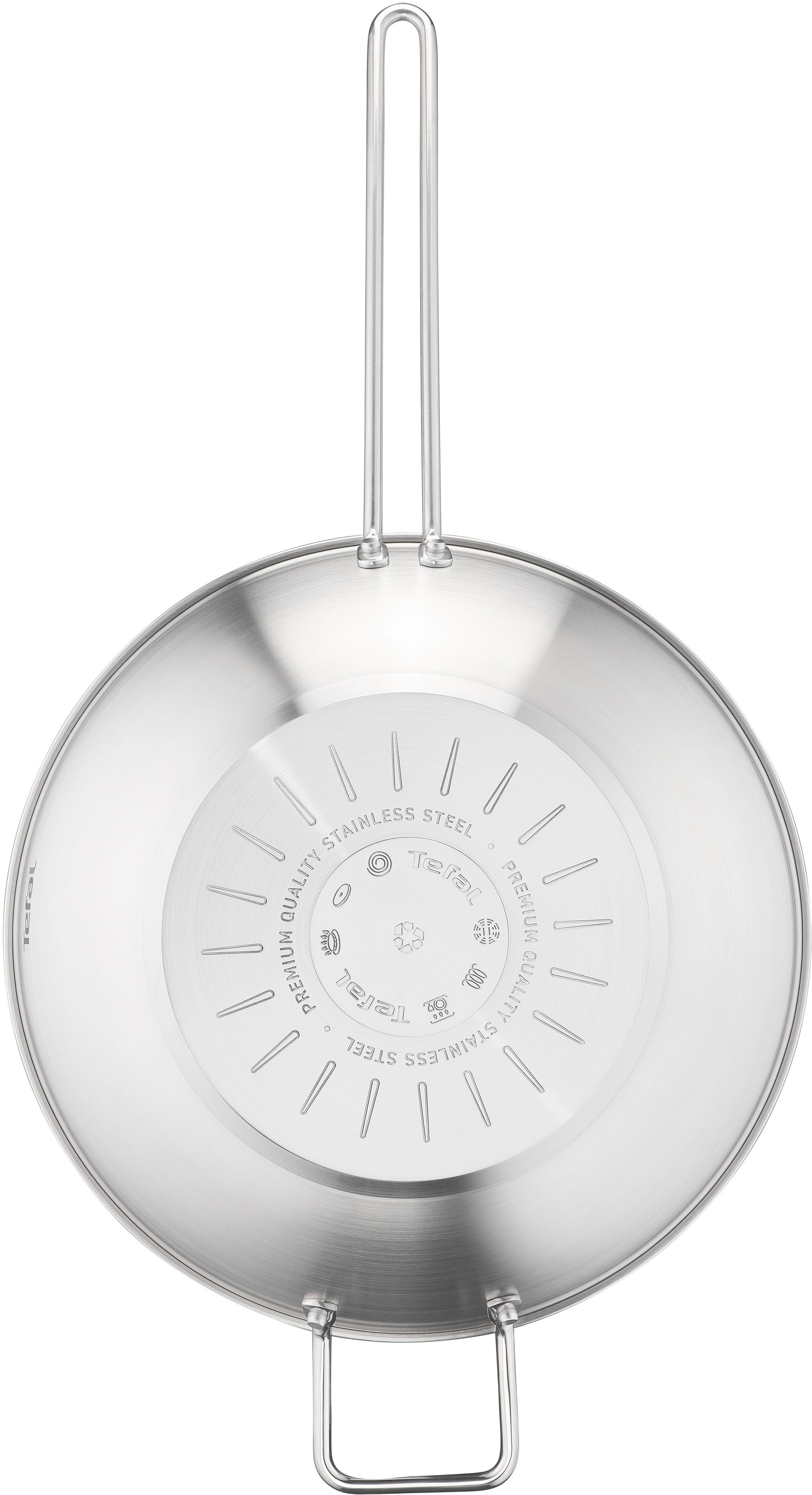 Tefal Wok Nordica, beschichtete Wokpfanne Induktion Ø 28 cm, Thermo-Signal, Edelstahl, minimalistisches Design, robuster Griff, für alle Herdarten, H87119