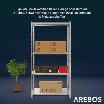 Arebos Schwerlastregal 150 x 75 x 30 cm 100 kg Metallregal Kelleregal Lagerregal