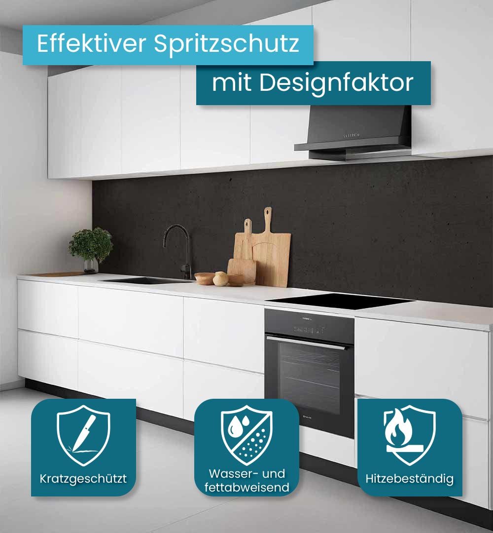 MyMaxxi Küchenrückwand Küchenrückwand selbstklebend Steinwand grau Spritzschutz Folie, (Klebefolie Küchenrückwand aufgerollt B 60 cm x H 60 cm), Schwarze Steinwand B 60 cm x H 60 cm