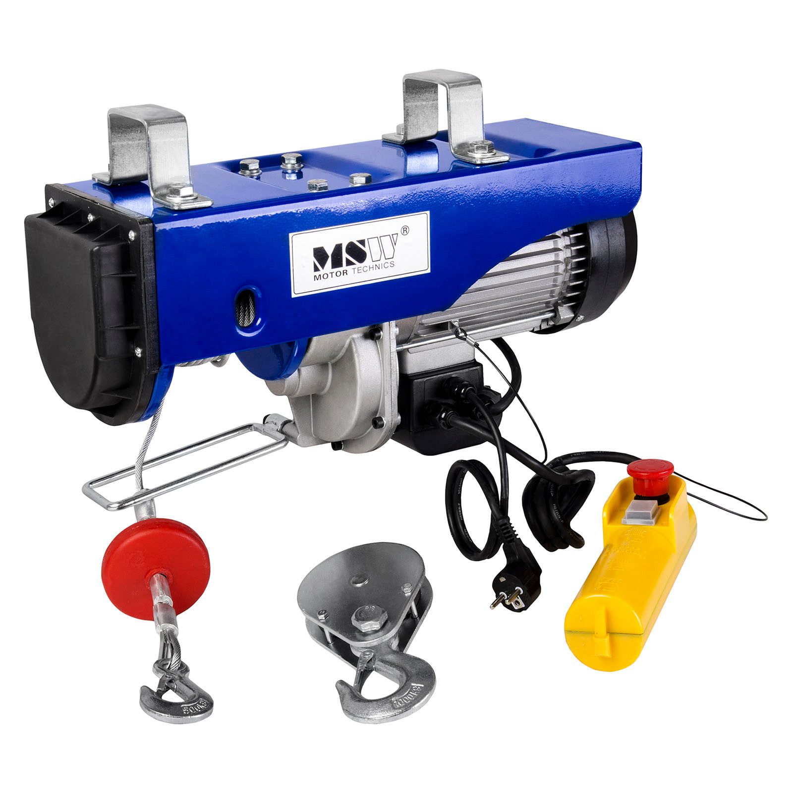 MSW Seilwinde 990 kg Elektrische Hebezug 6 / 12 m Seilwinde Winde Elektroweinde 230V, verschiedene Produktvarianten
