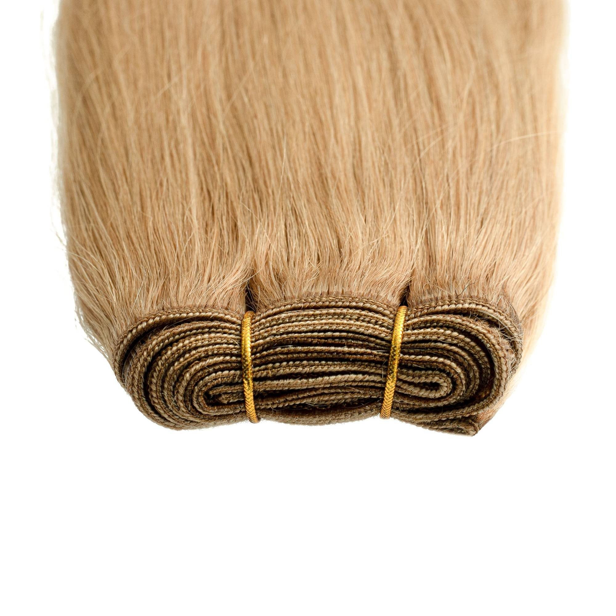 hair2heart Echthaar-Extension Premium Echthaartresse #9/31 Lichtblond Gold-Asch 60cm