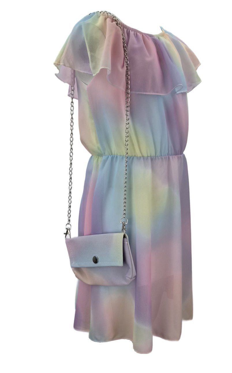 Girls Fashion Sommerkleid Mädchen Kleid Sommerkleid mit Tasche, K9528e (mit Tasche)