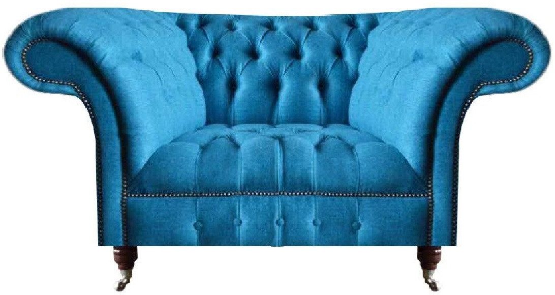 Xlmoebel Chesterfield-Sessel Hellblauer Polstersessel im klassischen Chesterfield-Design (1-St., Sessel), Hergestellt in Europa