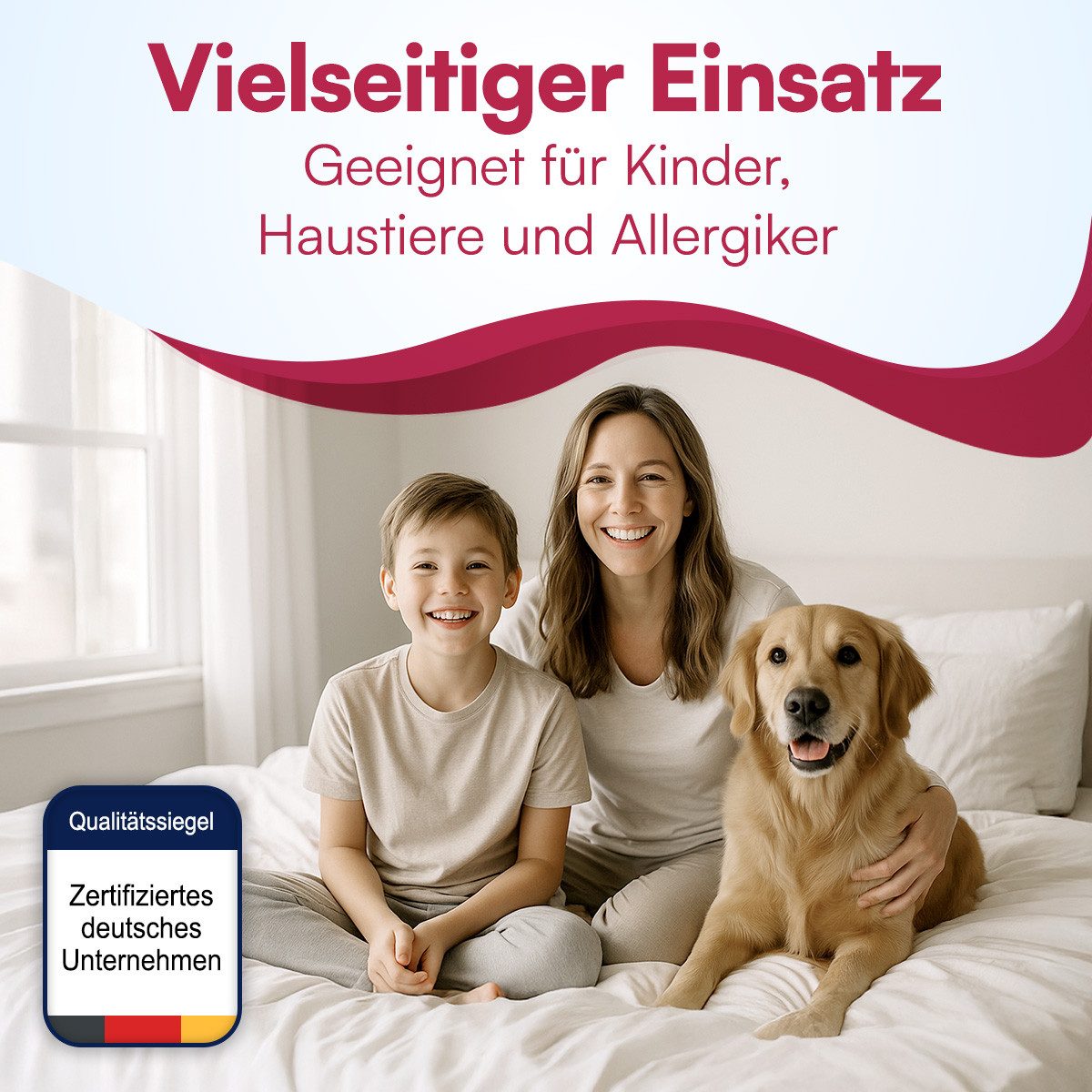 Matratzenschutzbezug Wasser- und Milbendicht Clinotest, allergikerfreundlicher Matratzenbezug mit 2-seitigem Reißverschluss – Bild 5 von 5