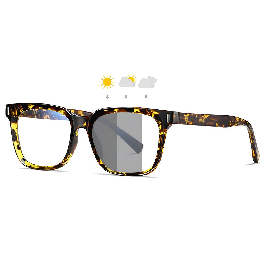 PACIEA Brille Damen Herren Selbsttönend Ohne Sehstärke UV Schutz Breite Bügel