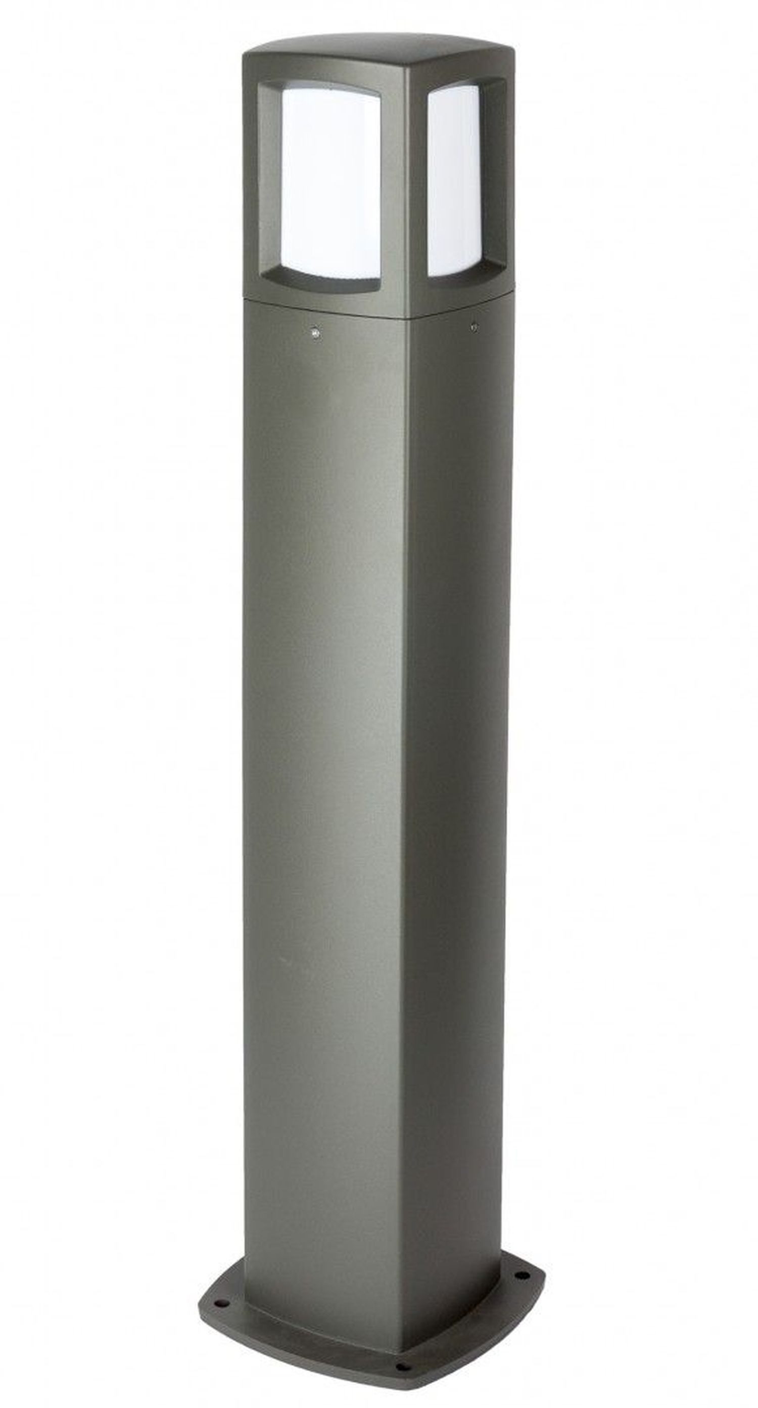 Licht-Erlebnisse Pollerleuchte NEURAM, ohne Leuchtmittel, Aluminium 100 cm hoch IP65 Dunkelgrau Weiß E27 länglich
