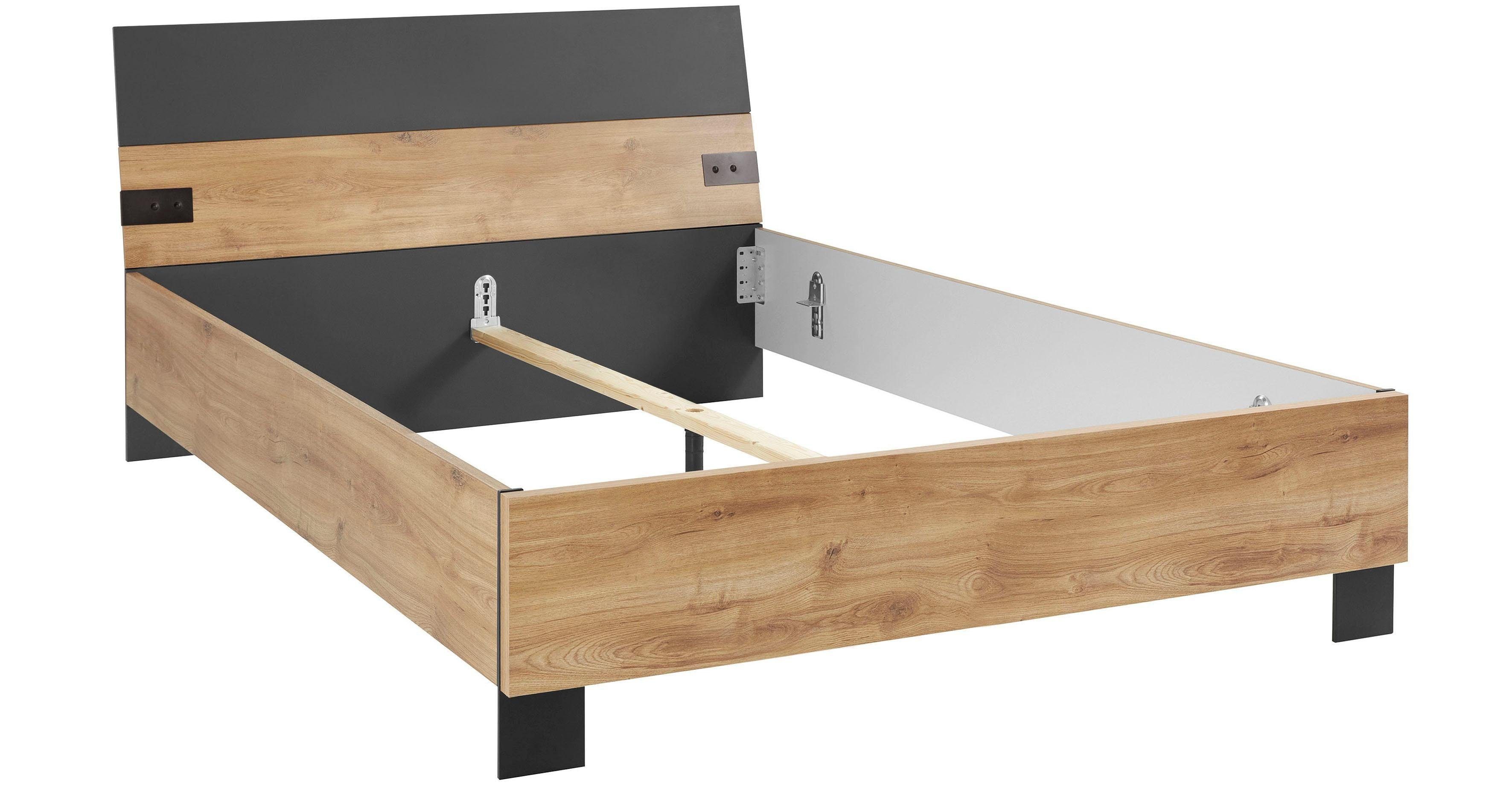 Wimex Futonbett Malmö, Bett Made in Germany, im beliebten Industrial look, 3 Breiten zur Auswahl