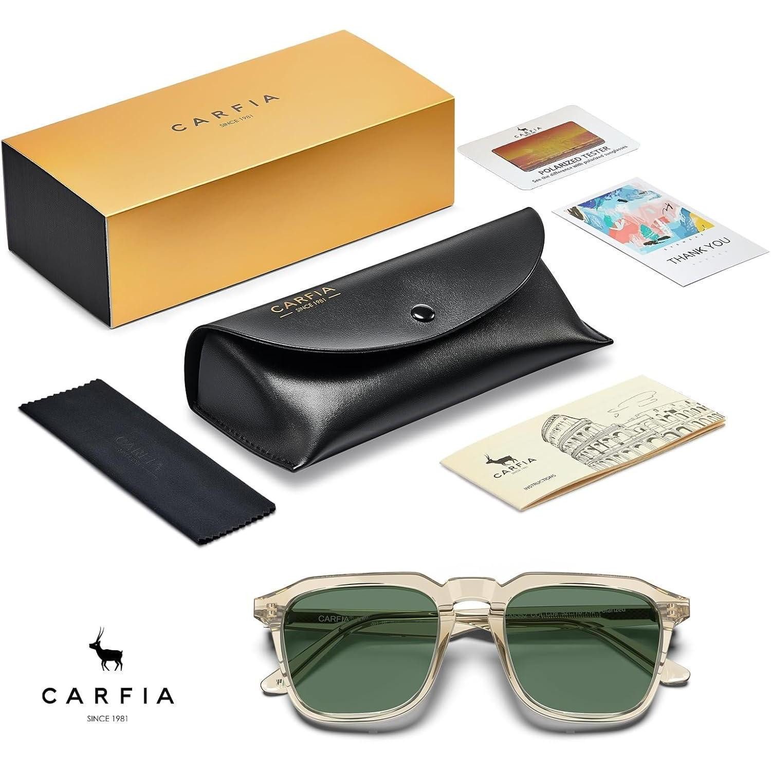 LuxusKollektion Sonnenbrille Sonnenbrille Herren Polarisierte Transparent Rahmen Grüne Linse