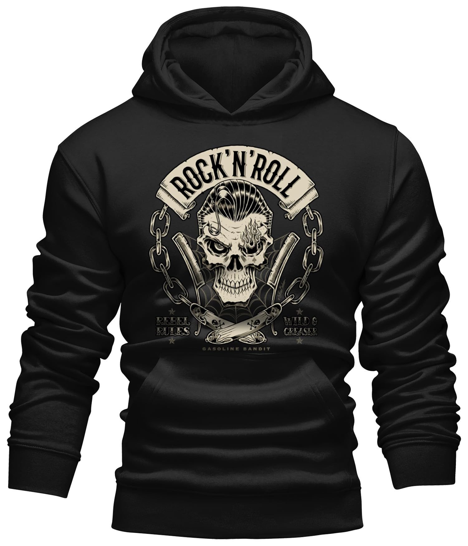 GASOLINE BANDIT® Kapuzensweatshirt Rock'n Roll - Rebel Rules Print