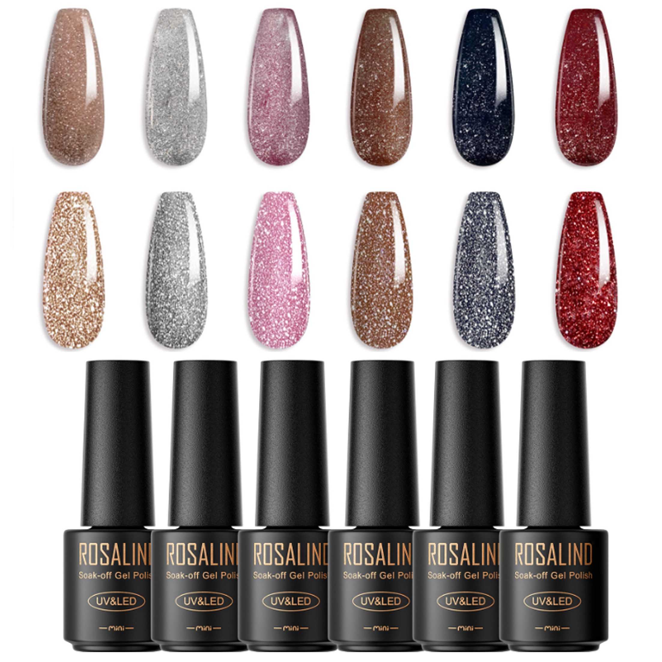 KINSI Nagellack-Set UV-Gel Nagellack Set mit 6 Farben - Professionelles Maniküre-Set, Langanhaltender Glanz