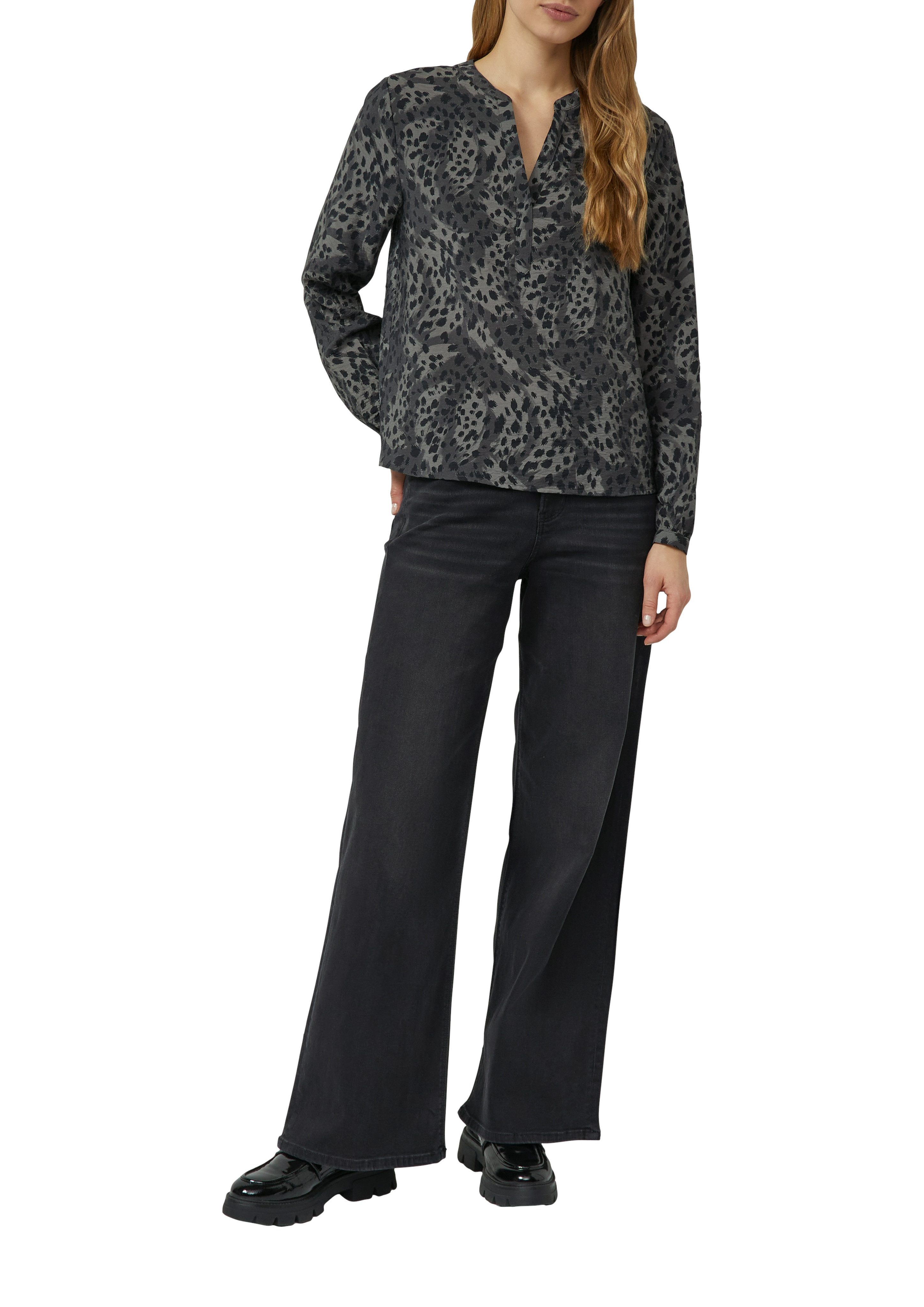 s.Oliver Langarmbluse mit All-Over Leo Print