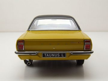 KK Scale Modellauto Ford Taunus L 1971 gelb matt schwarz Modellauto 1:18 KK Scale, Maßstab 1:18