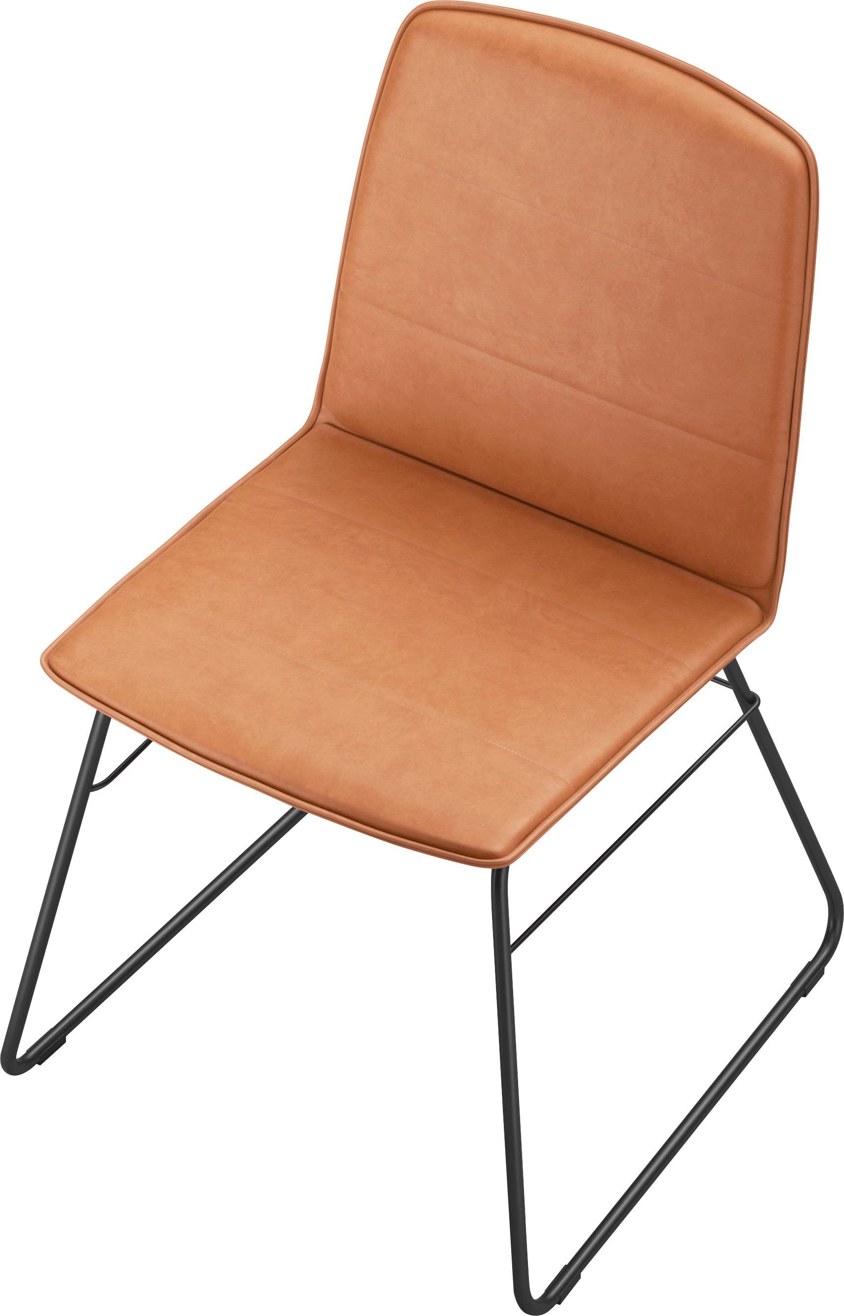 freistil ROLF BENZ Schalenstuhl 118, Stahlrohraußengestell tiefschwarz mit Husse