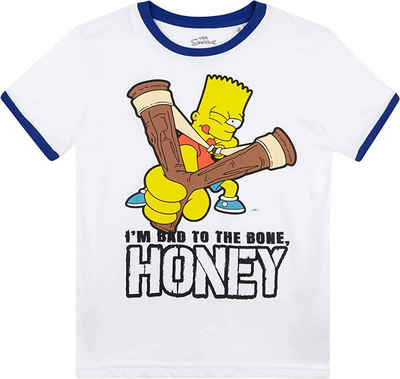 The Simpsons Print-Shirt THE SIMPSONS T-Shirt Kinder und Jugendliche Ringer Jungen und Mädchen Gr. 128 140 152 164 für 8 10 12 14 Jahre