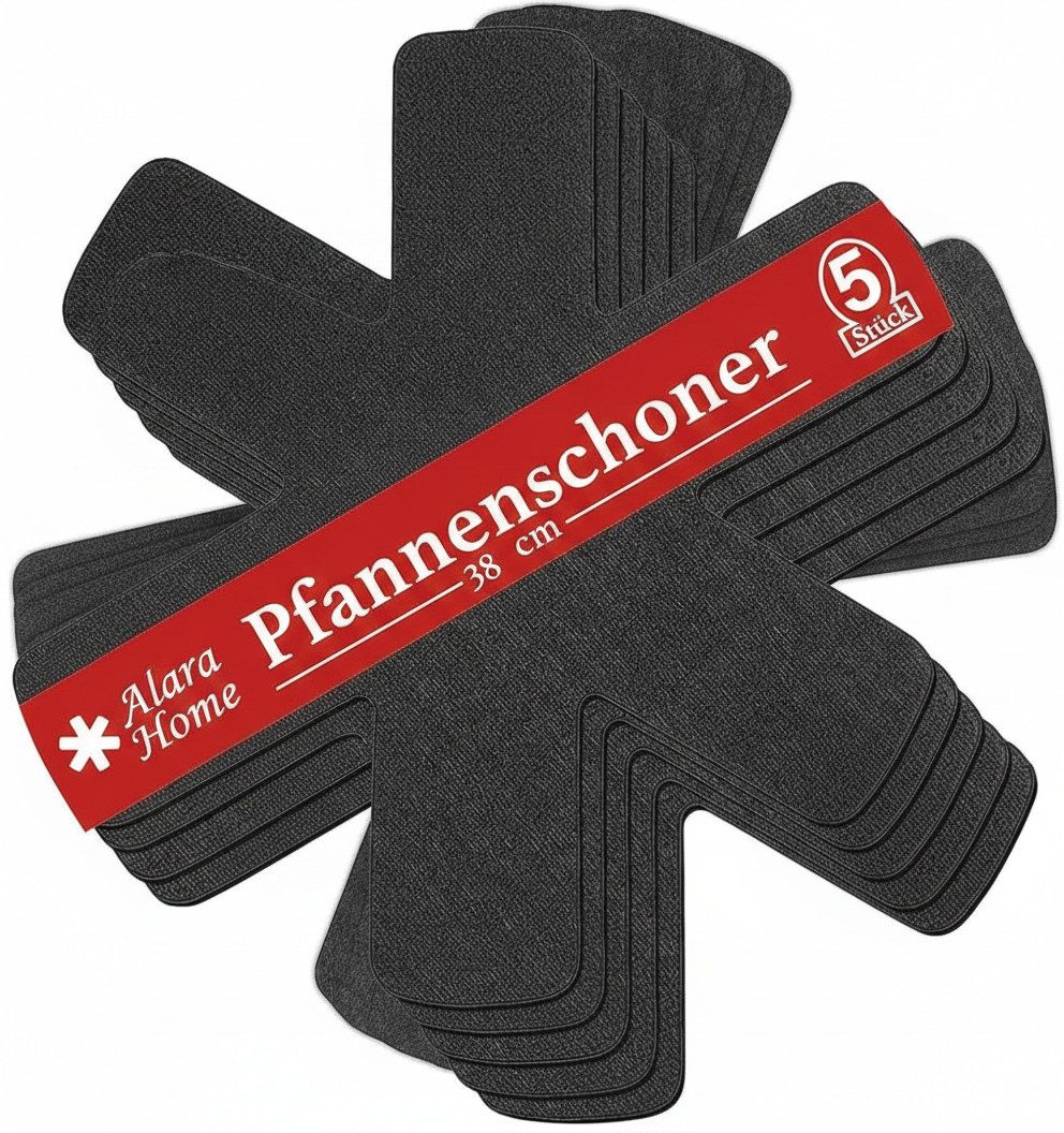 ALARA HOME Pfannenschoner Pfannenschutz Topfschoner Töpfe Pfannen geeignet Filz 5 Stück 38 cm, 1-tlg.