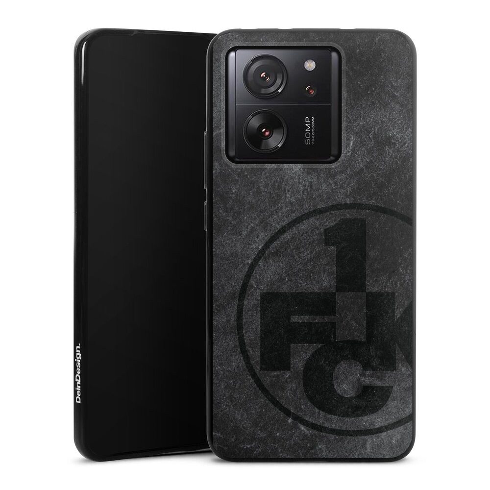 DeinDesign Handyhülle 1. FC Kaiserslautern 1. FCK Beton 1.FCK Black Grunge, Xiaomi 13T Pro Silikon Hülle Bumper Case Handy Schutzhülle