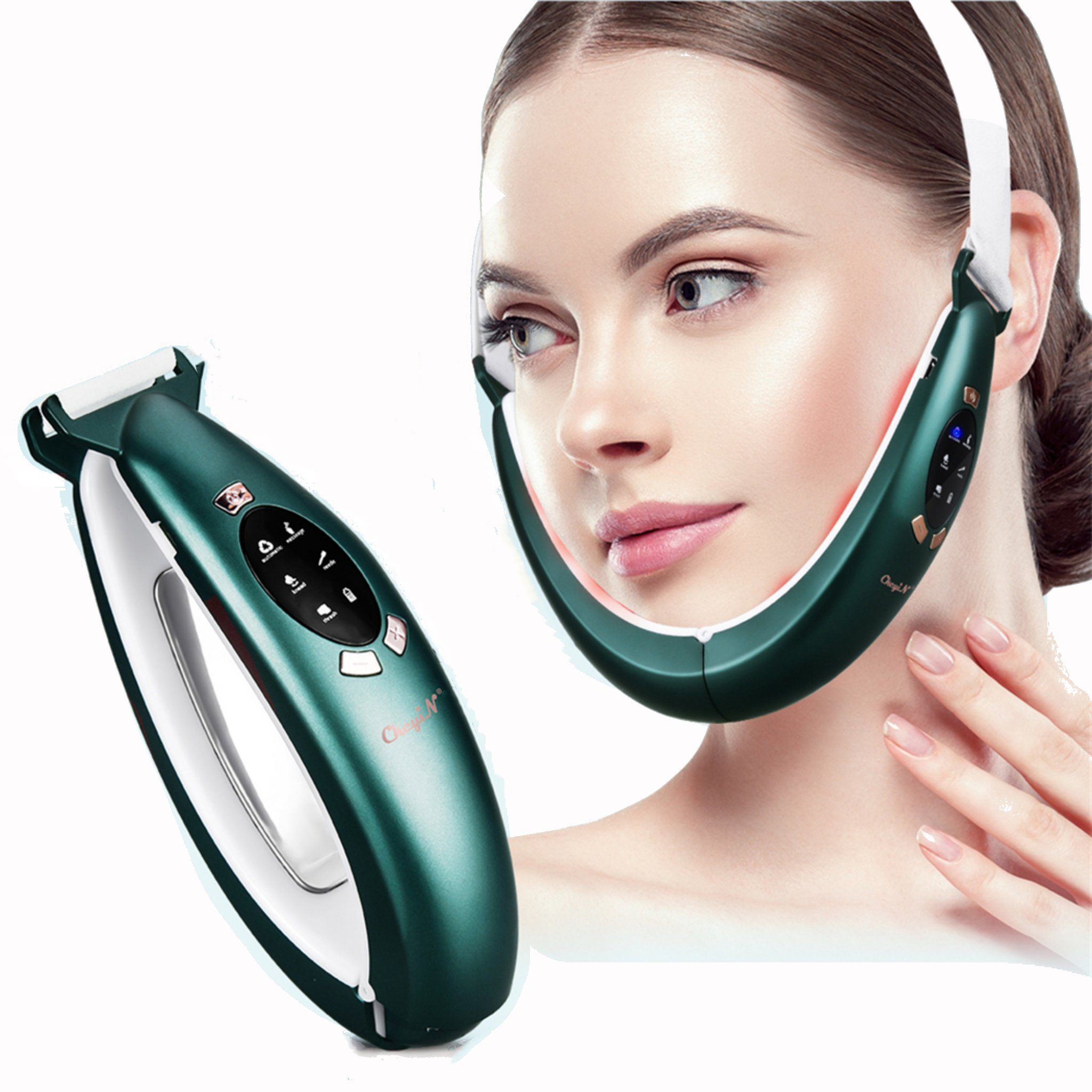CkeyiN Kosmetikbehandlungsgerät V-förmiges Gesichtsmassagegerät, Face lifting, LED-Phototherapy-Schönheits Instrument, hebt und strafft die Haut