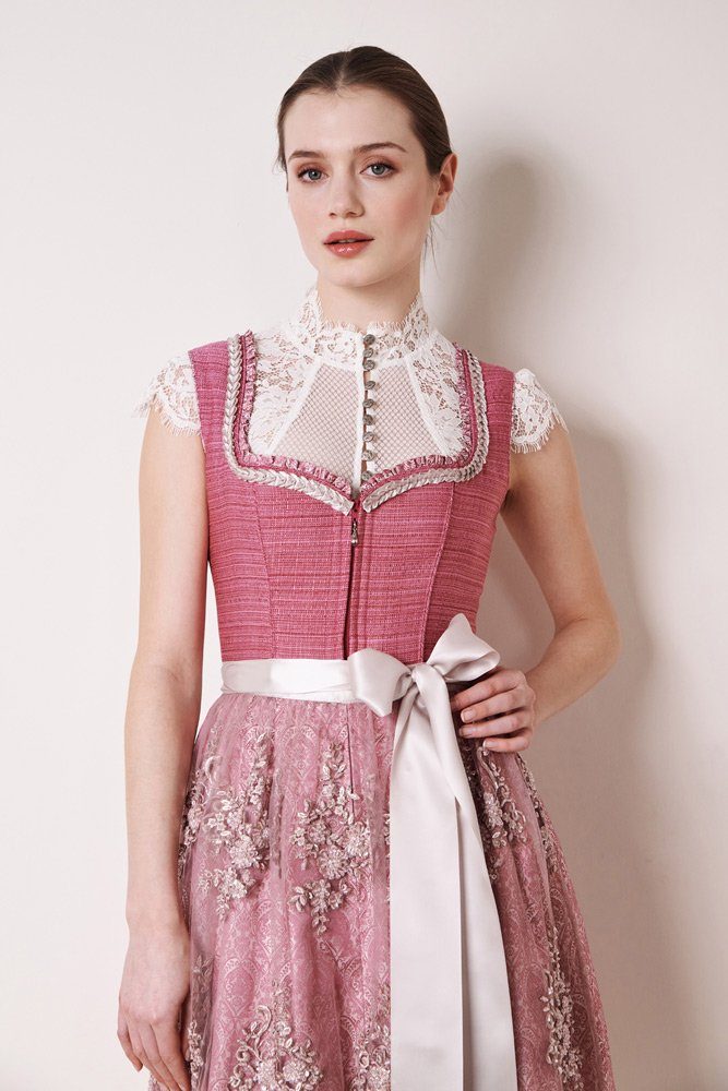 KRÜGER COLLECTION Dirndl 'Pati' Traditionell mit Spitzenschürze 116165, Pi