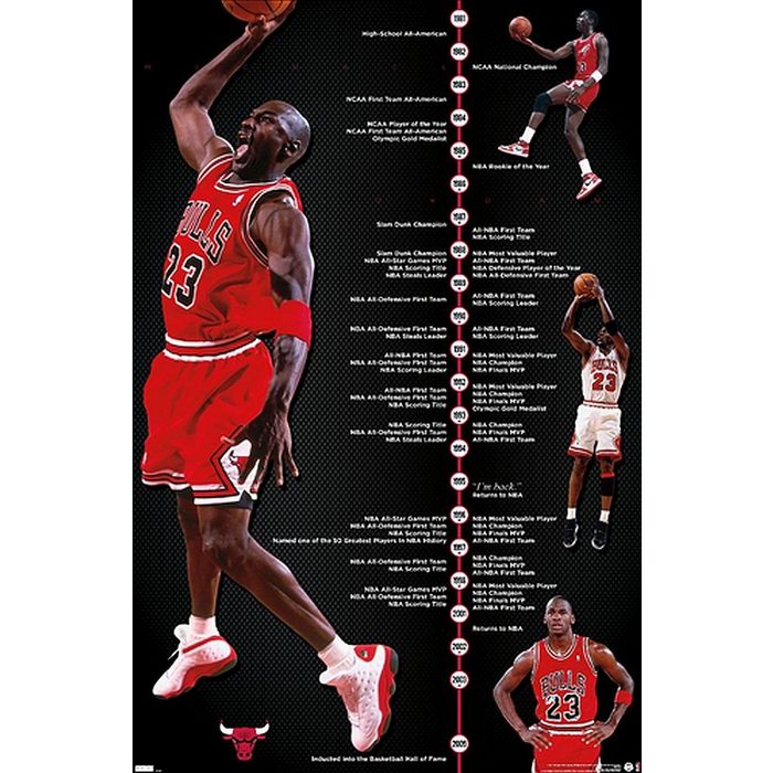 Trends International Poster Michael Jordan Poster Timeline 56 8 x 86 4 cm