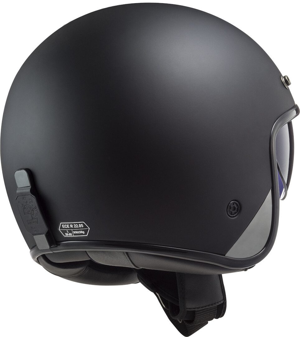 LS2 Motorradhelm OF601 Bob II Solid Jethelm, integriertes Sonnenvisier