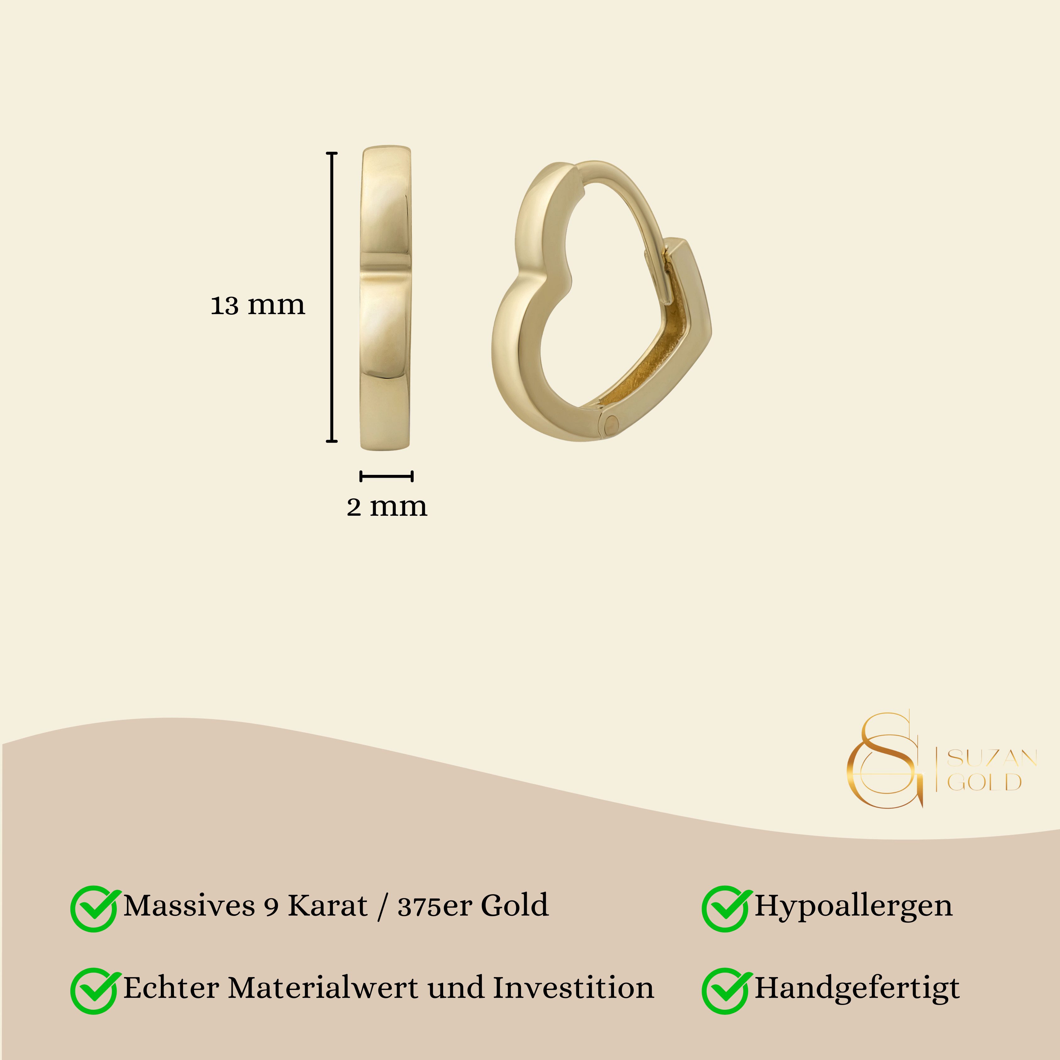 Suzan Gold Creolen-Set Goldohrringe Damen Echtgold Amore Huggies, Creolen 3 günstig online kaufen