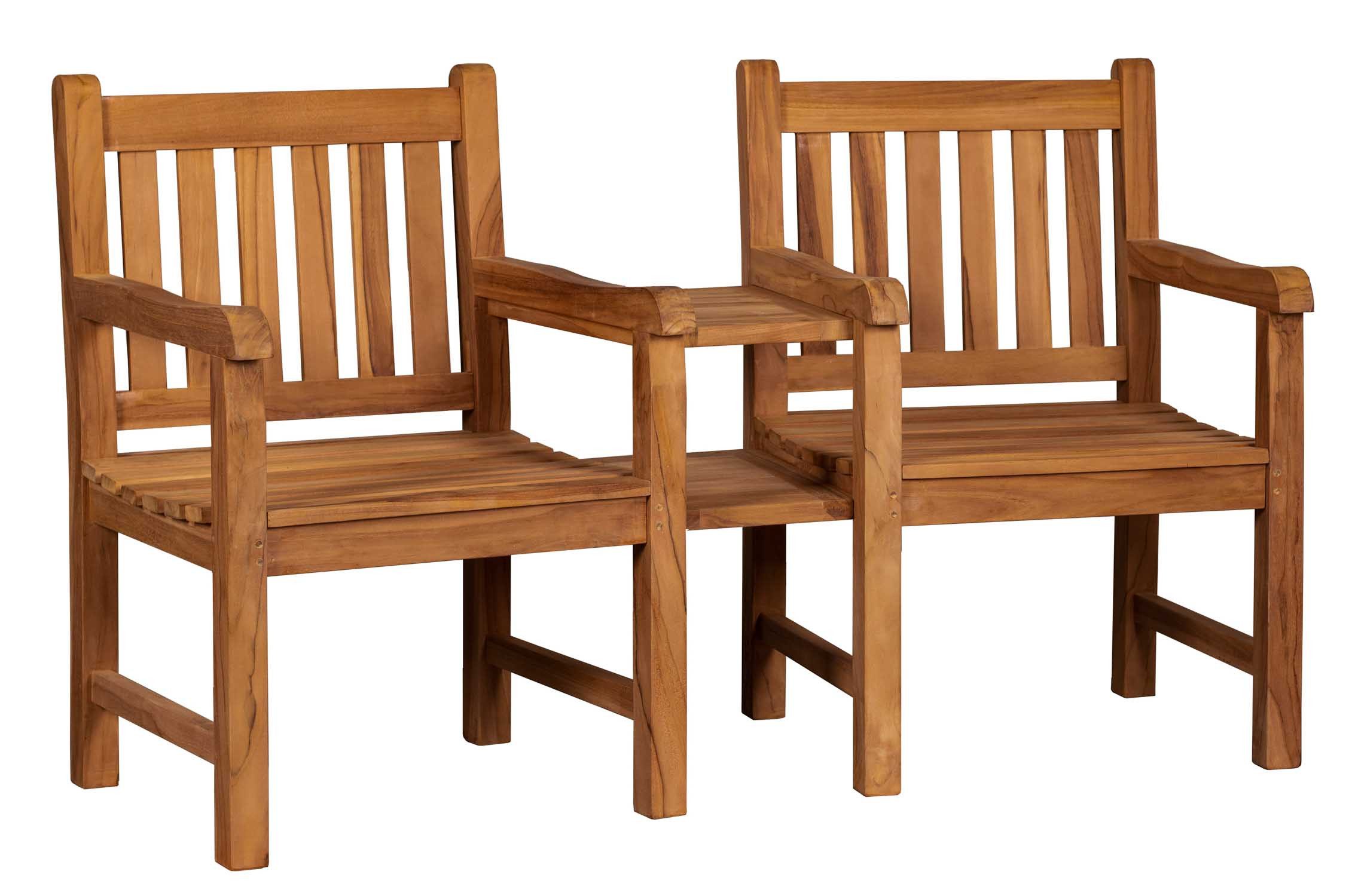MR.DEKO Gartenbank Feierabendbank Teak 160 cm