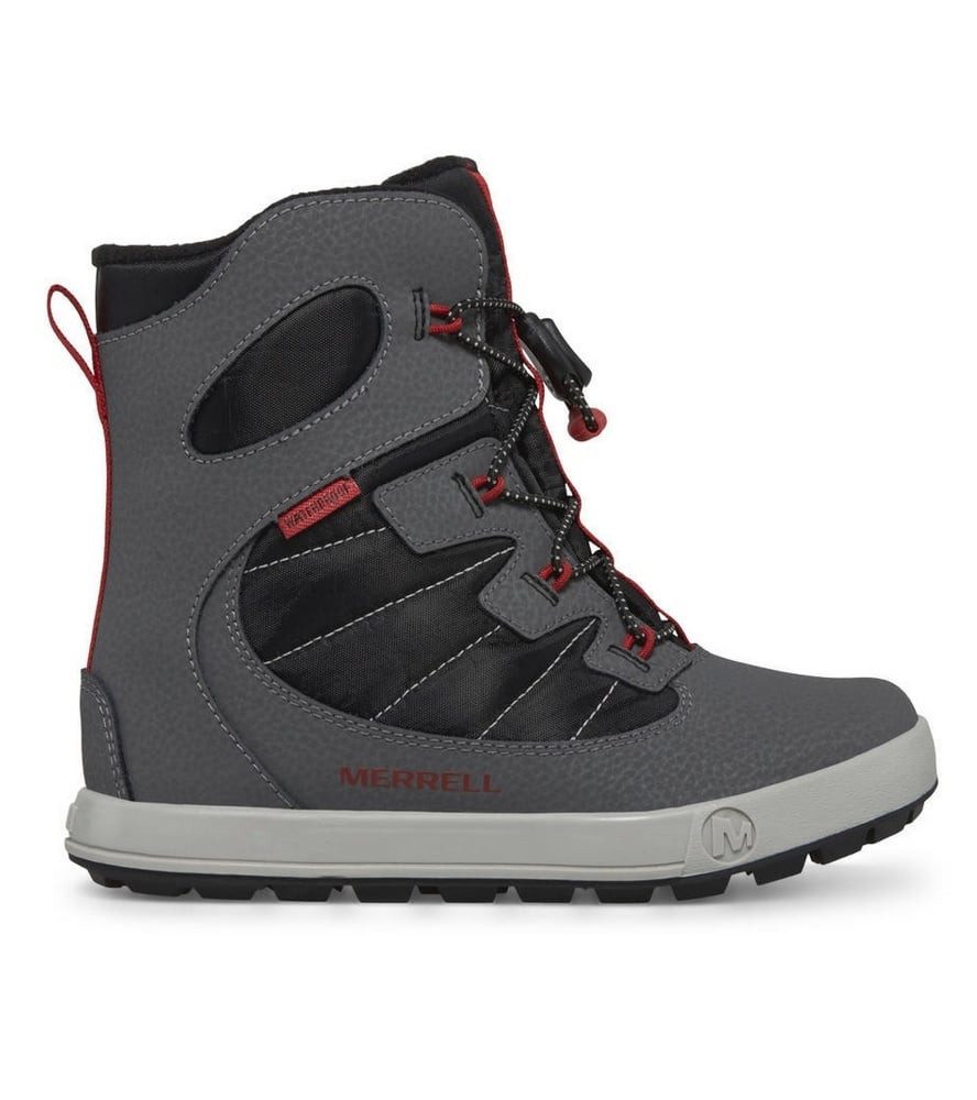 Merrell Snow Bank 4.0 WTRPF (wasserdicht, warm) grau/schwarz/rot Jungen Winterstiefel