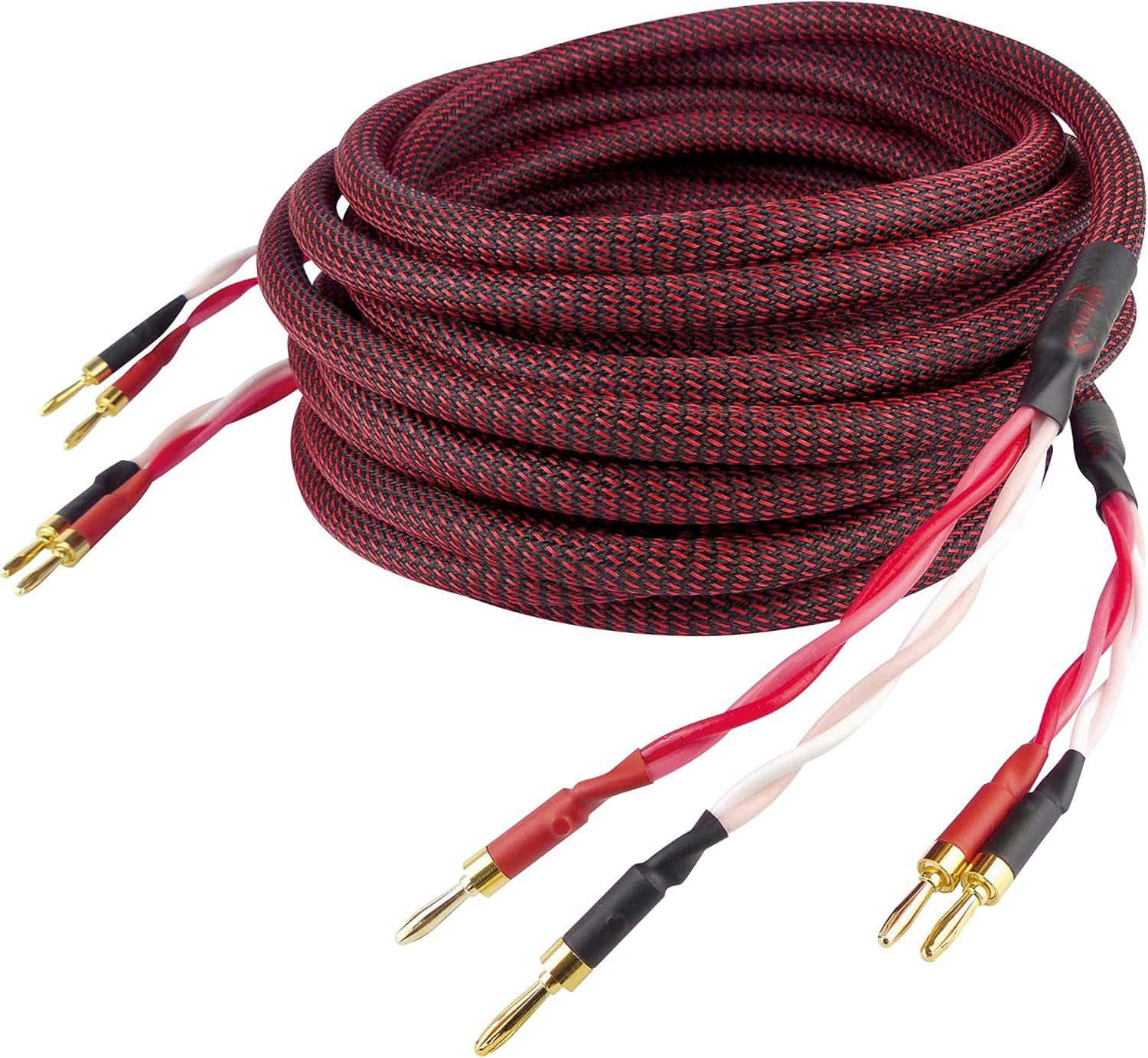 Dynavox Perfect Sound Lautsprecherkabel Paar - Kabel mit Bananensteckern Audio-Kabel, Bananenstecker, (500 cm), Kabeldurchmesser ca. 12 mm