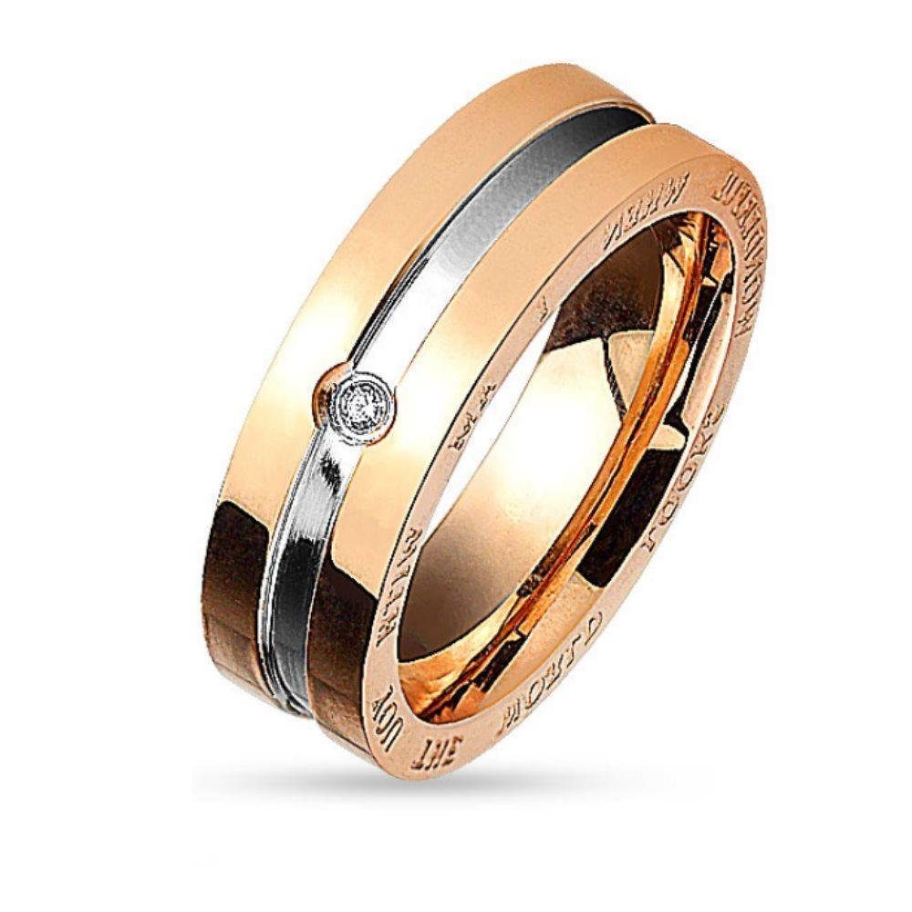 Fingerring Ring zweifarbig Paare Schwarz aus Edelstahl Unisex
