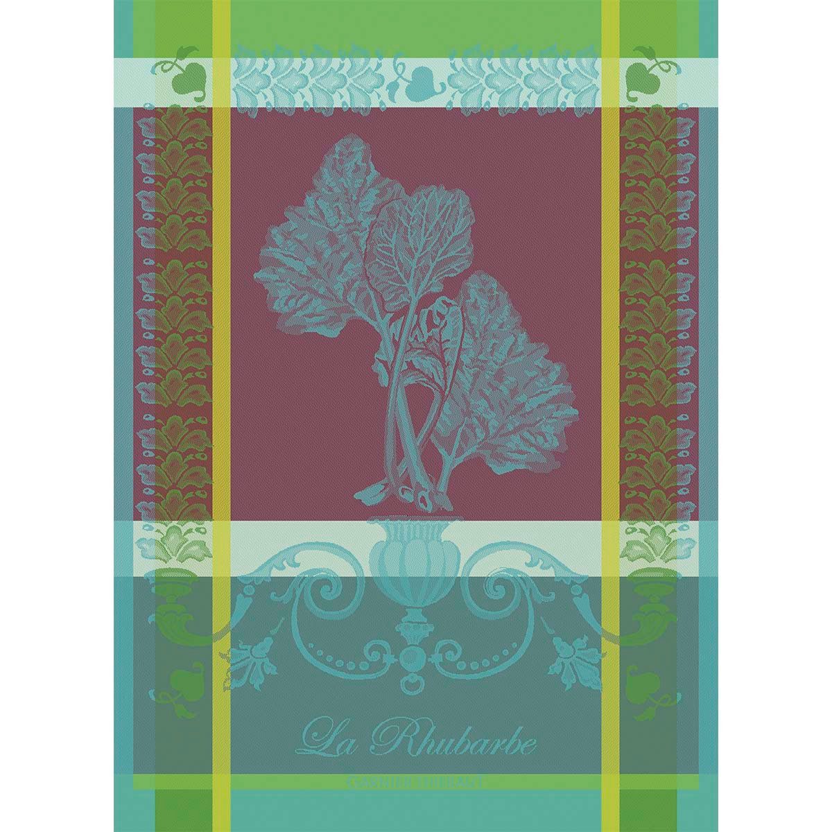 Garnier Thiebaut Geschirrtuch Geschirrtuch La Rhubarbe turquoise 56x77 cm, (1-tlg., 1 x Geschirrtuch), jacquard-gewebt