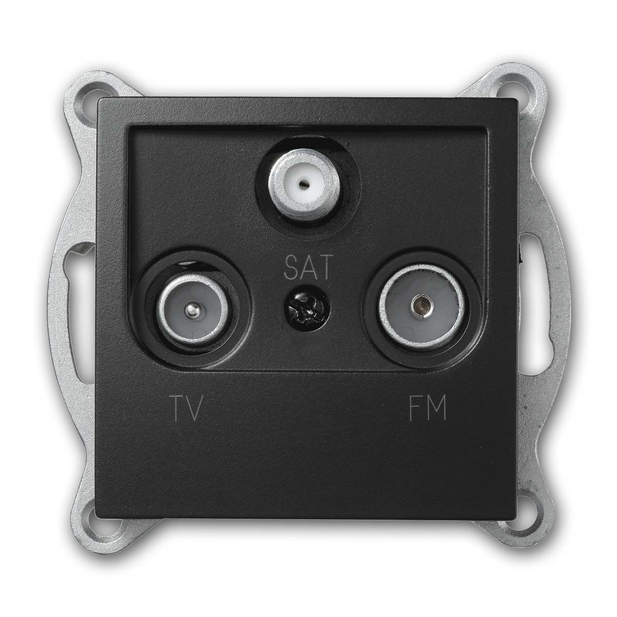 McPower FLAIR Antennendose schwarz TV/Radio/SAT, oh Rahmen Unterputzschalter – Bild 2 von 5