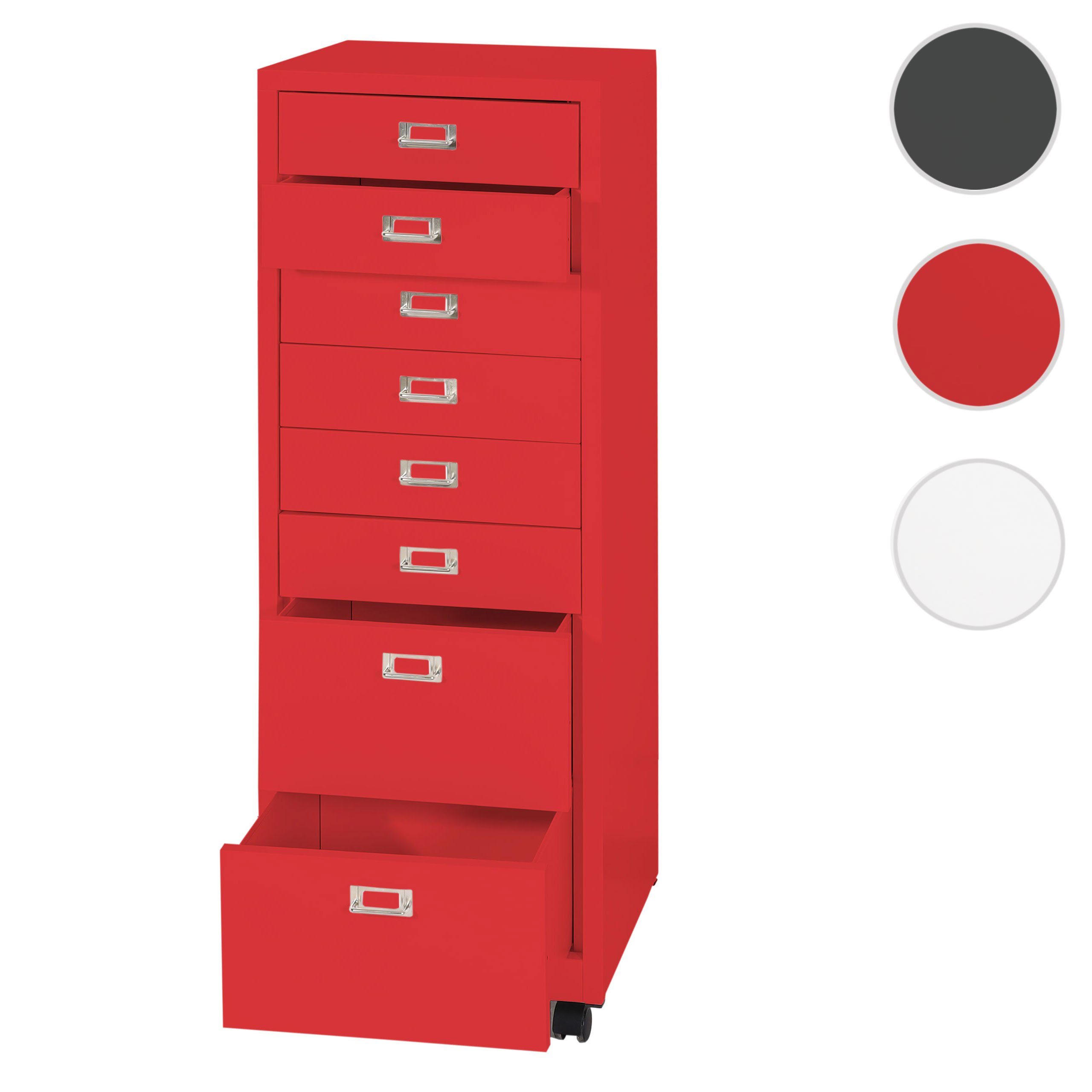MCW Rollcontainer MCW-L49-8, (1 St), 8 geräumige Schubladen mit Haltegriffen