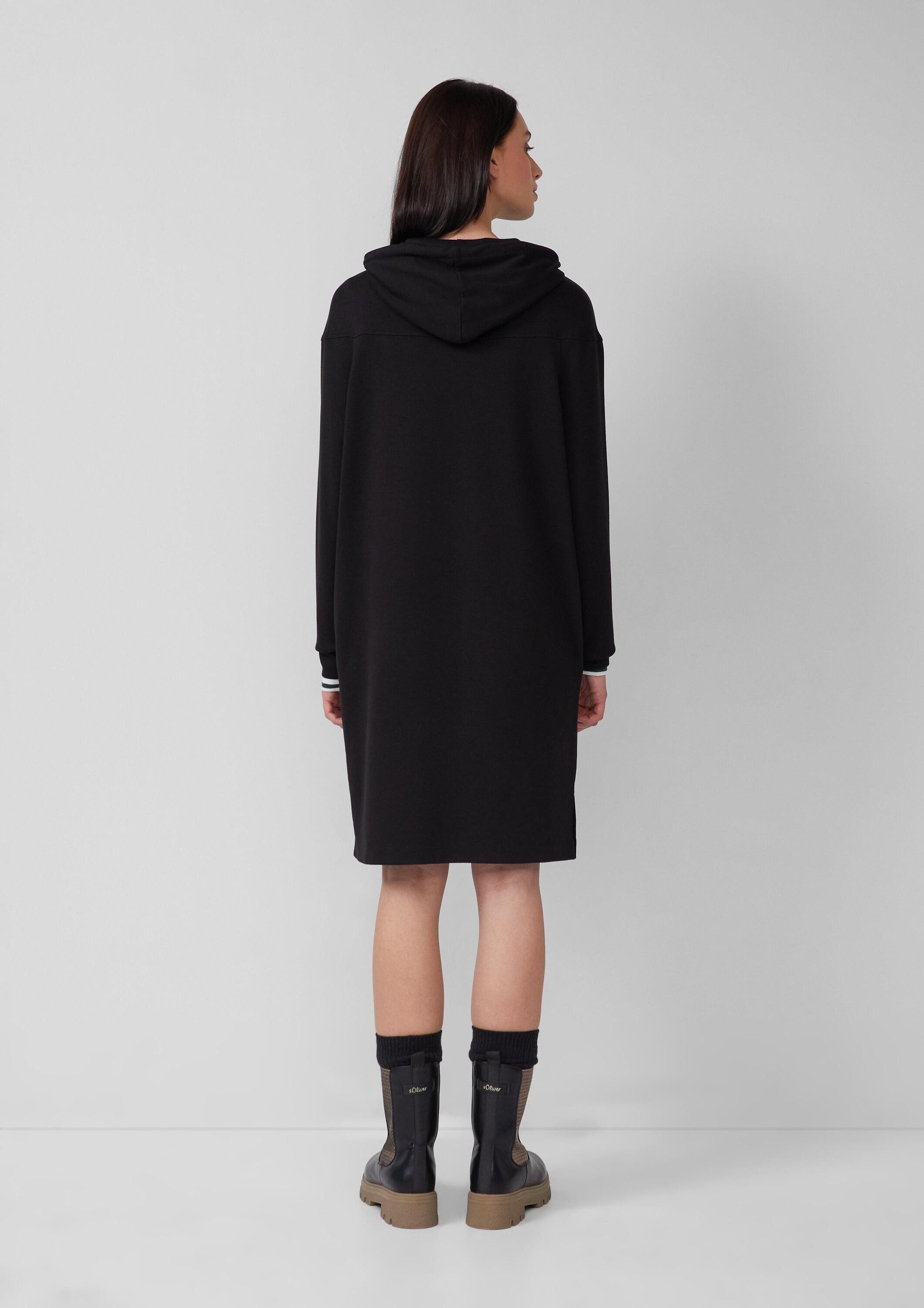 s.Oliver Midikleid Kleid Scuba-Kleid mit Eingrifftaschen und Kapuze