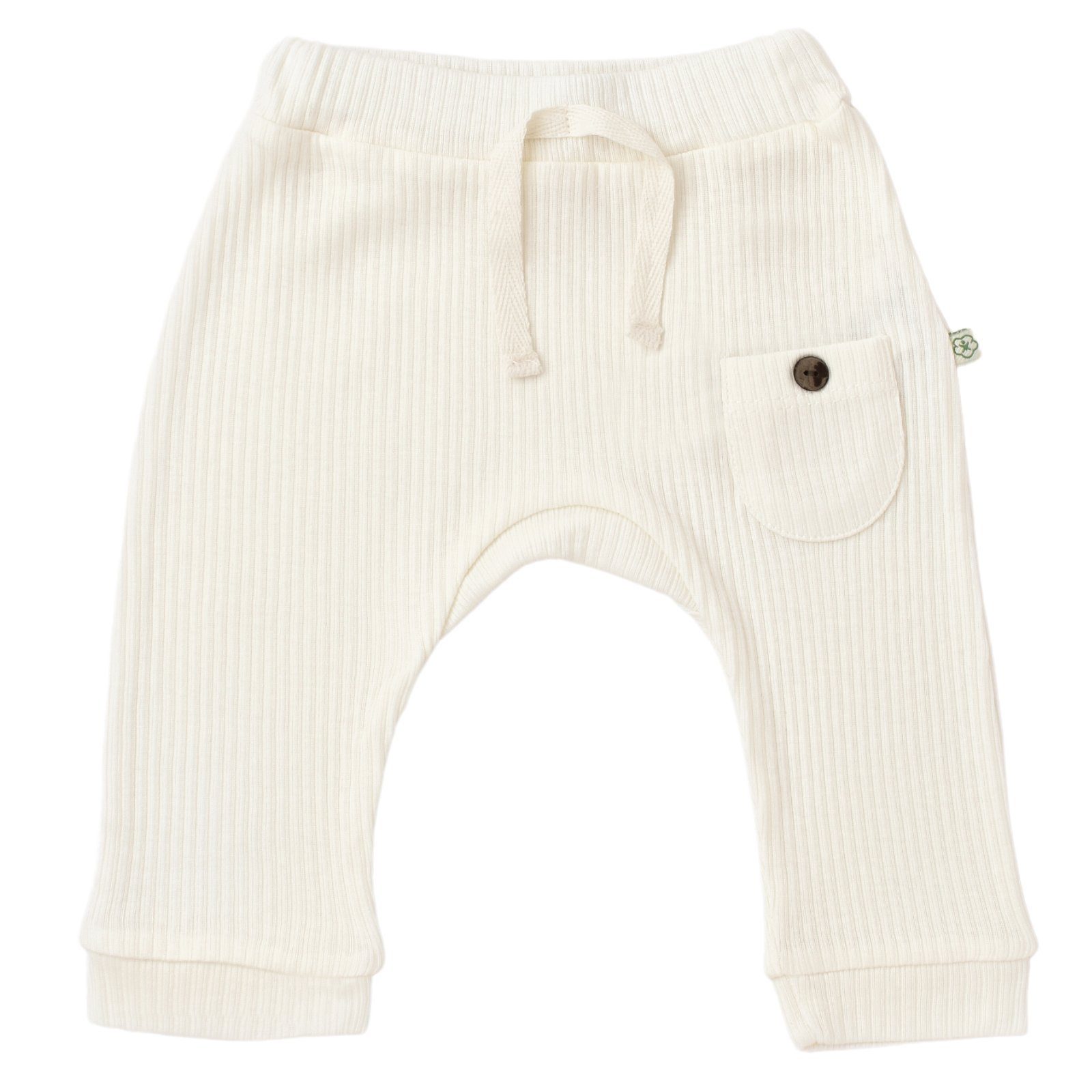 biorganic Funktionshose Soft Modal Hose für Jungen und Mädchen Unisex (1-tlg) gerippte Textilstruktur, 50% Bio-Baumwolle 50% Modal Größe 56-74 ecru