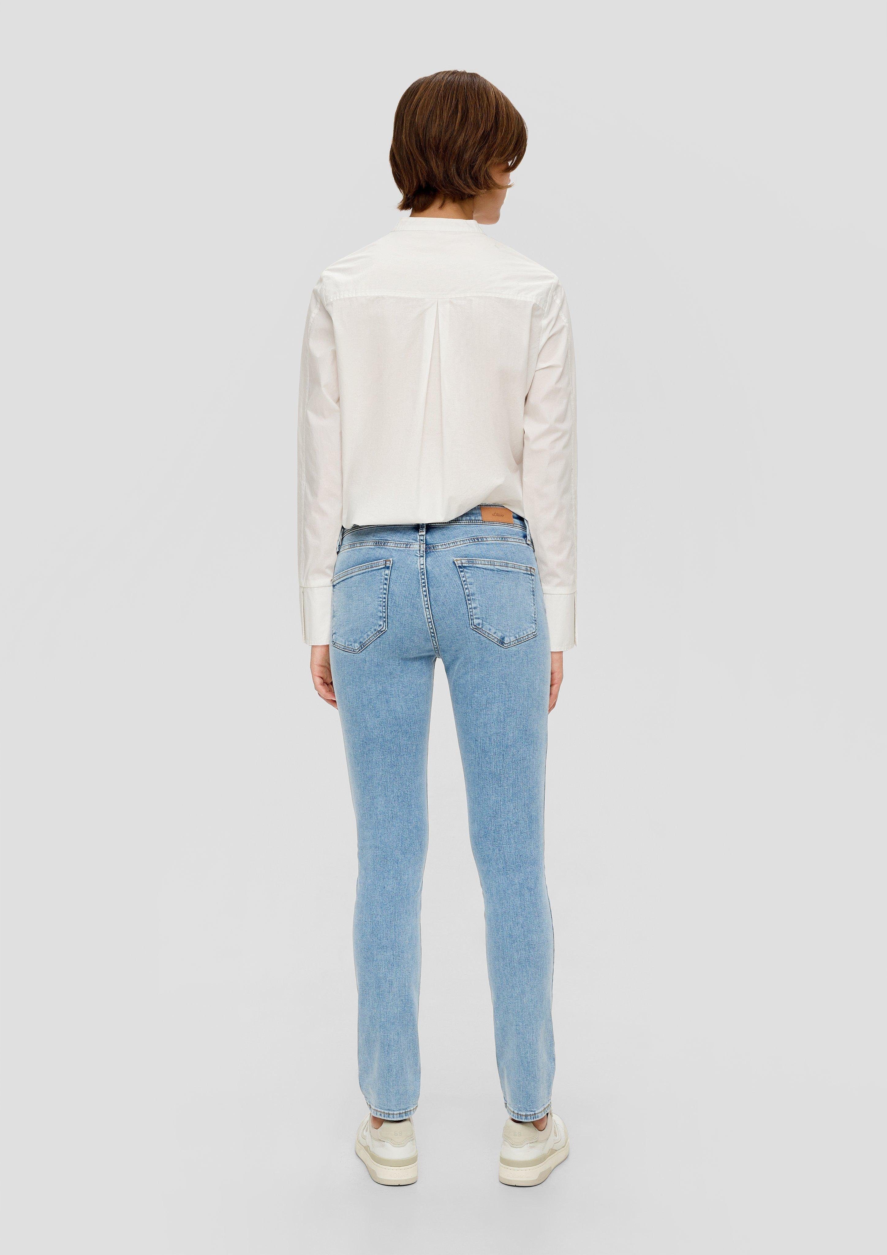 s.Oliver Leder-Patch Betsy / / 5-Pocket-Jeans / Fit/ blau Slim Slim Baumwollstretch Rise Jeans Mid Leg