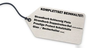 bene living Strandkorb Schleswig Pinie 2-Sitzer - PE mokka - Modell 560, BxTxH: 120x80x160 cm, Ostsee-Strandkorb Komplettset
